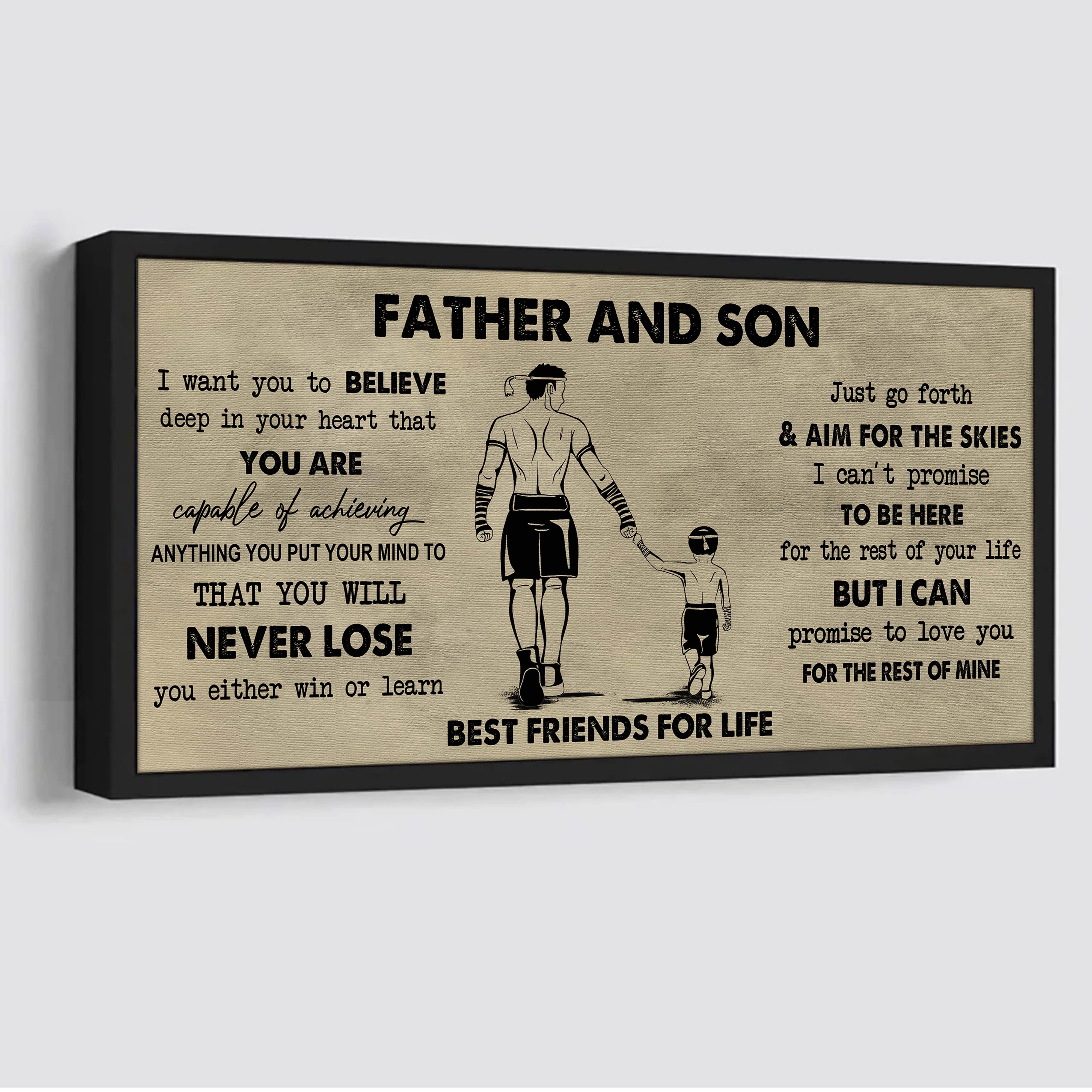 Father And Son Best Friend For Life - You Will Never Lose Poster Canvas Gift For Son From Father