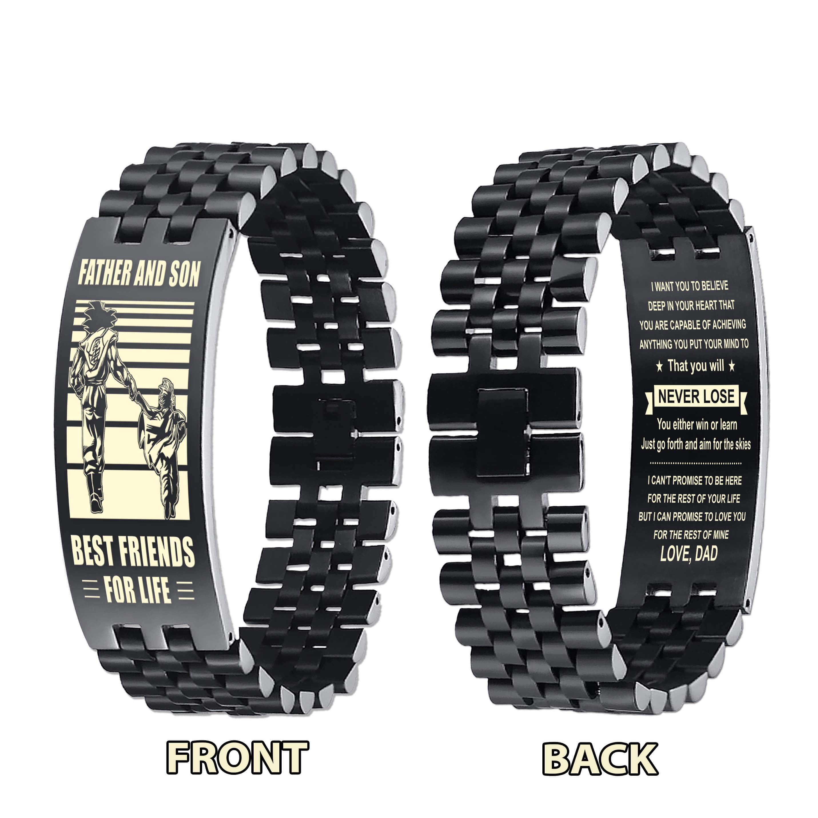 ANT Spartan Personalized Double Sided Bracelet Father And Son Best Friends For Life - Message on the back side