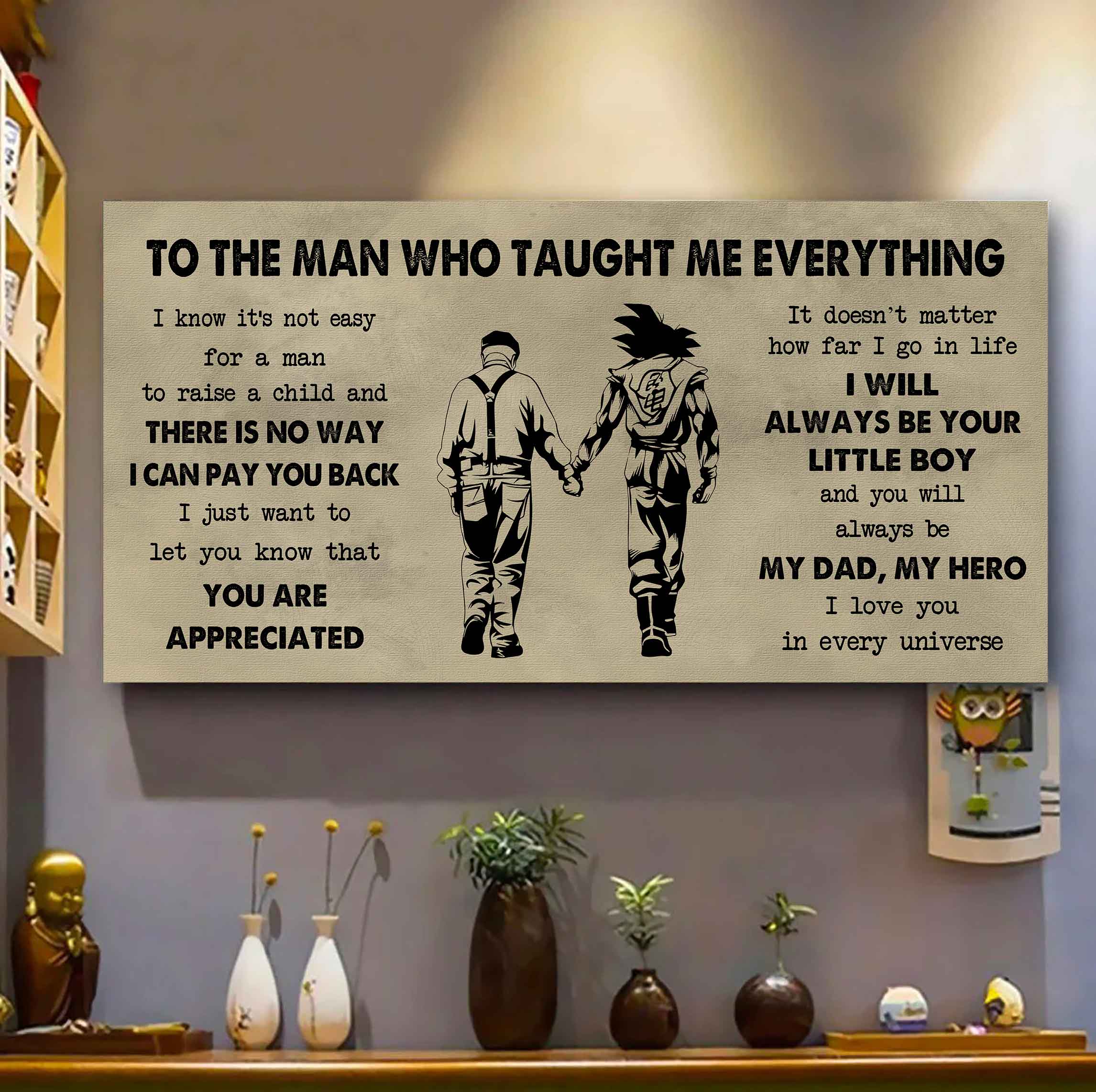 DRB Poster Horizontal Canvas To My DRB Dad I Know It's Not Easy To Raise A Child I Will Always Be Your Little Boy Gift From Son To Dad