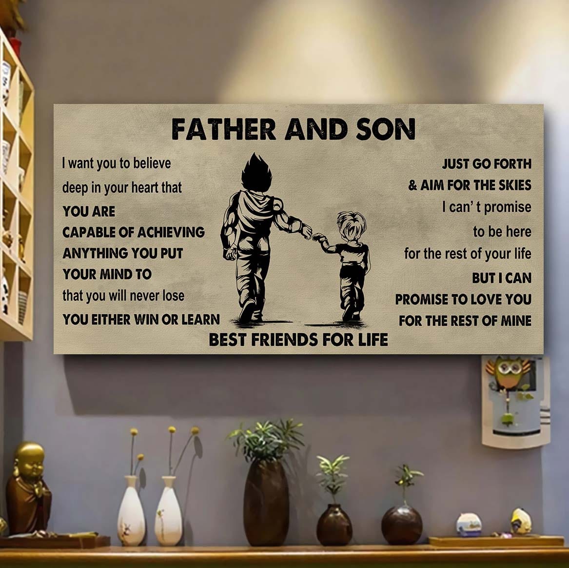 Photo Upload Father And Son Best Friends For Life - Ver 2 You Will Never Lose Poster Canvas Gift For Son From Father