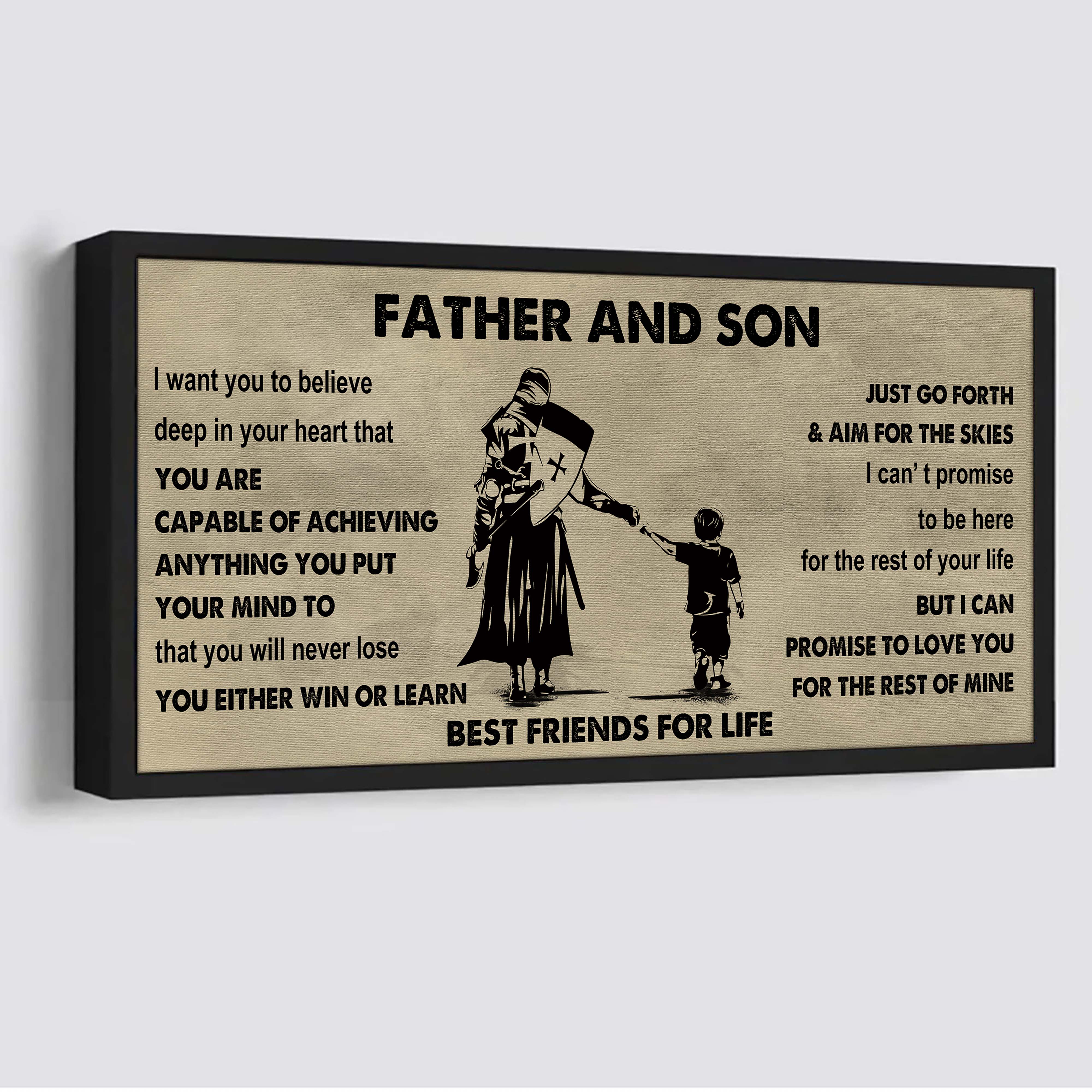 Photo Upload Father And Son Best Friends For Life - Ver 2 You Will Never Lose Poster Canvas Gift For Son From Father