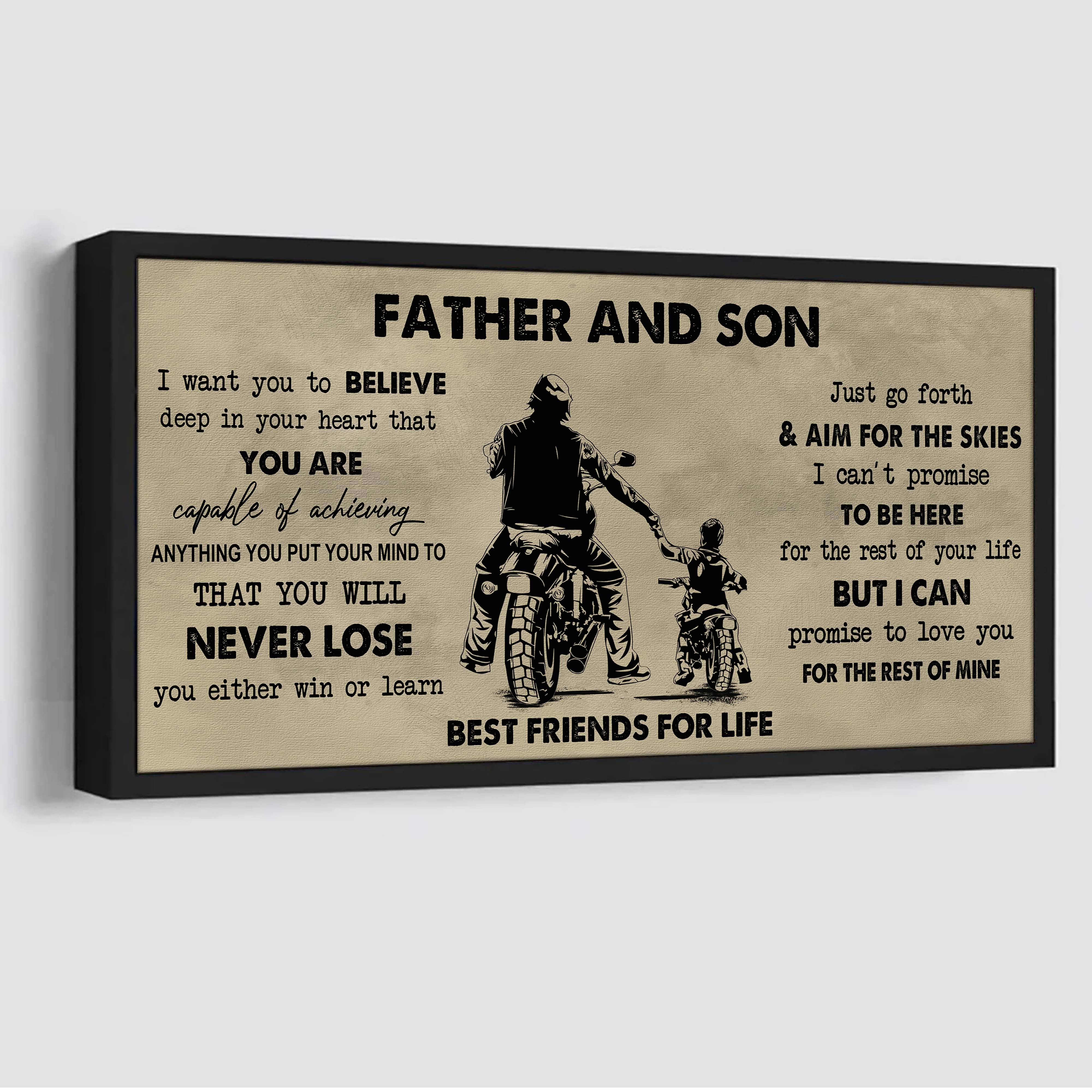 DRB Father And Son Best Friend For Life - You Will Never Lose Poster Canvas Gift For Son From Father -Photo Upload