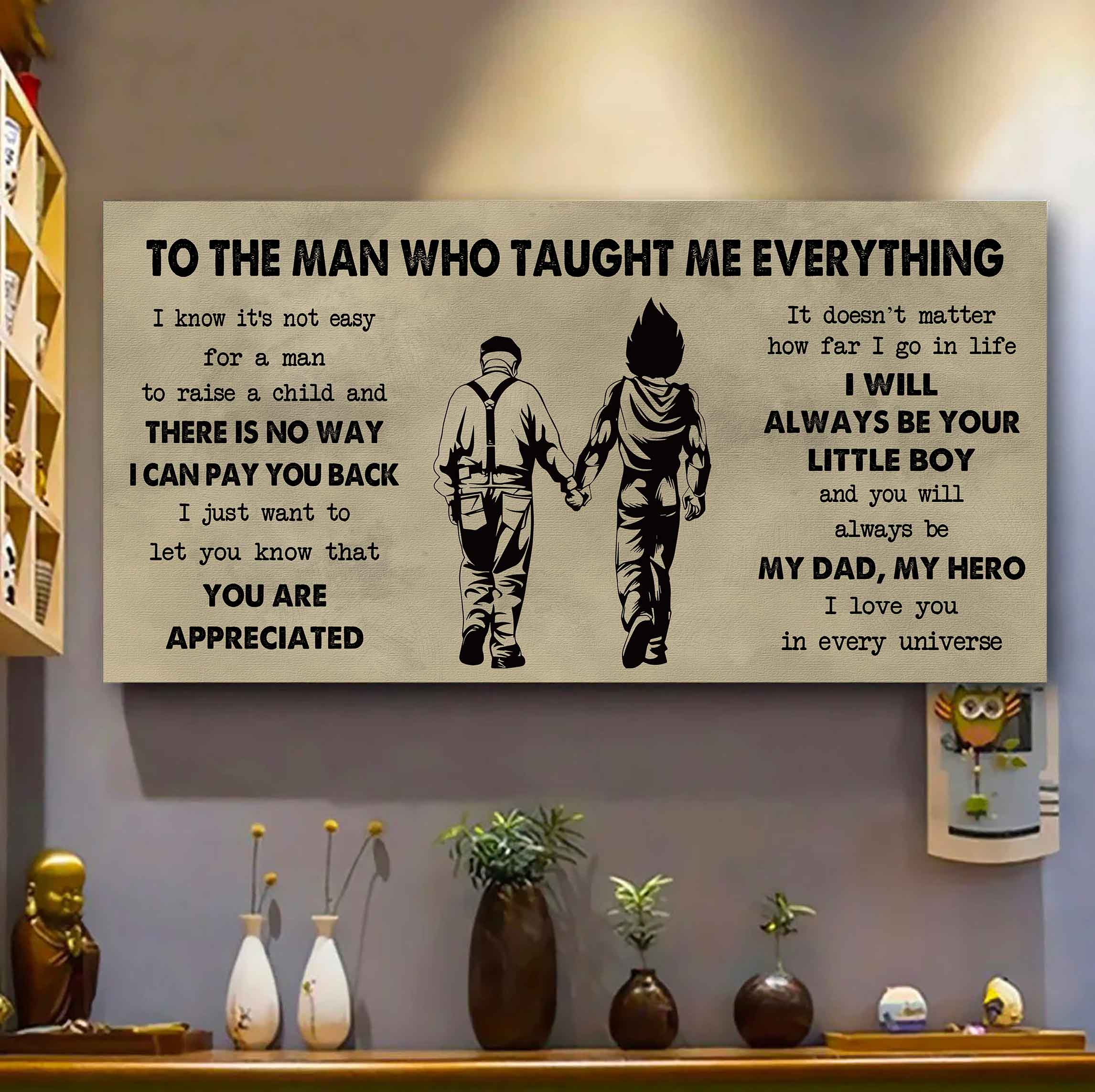 DRB Poster Horizontal Canvas To My DRB Dad I Know It's Not Easy To Raise A Child I Will Always Be Your Little Boy Gift From Son To Dad