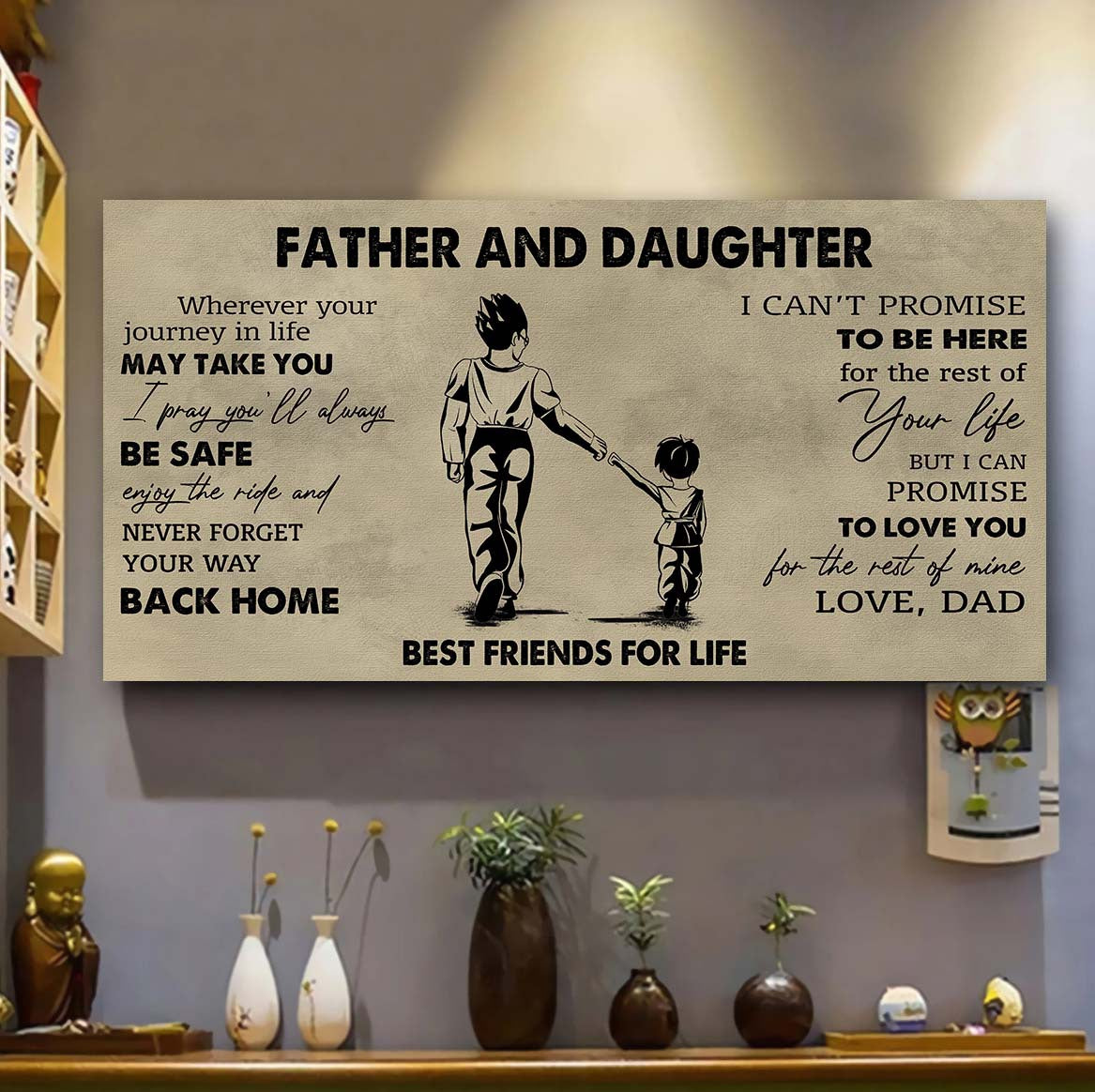 DRB Father And Son Best Friends For Life - Never Forget Your Way Back Home Poster Canvas Gift For Son From Father-Photo Upload