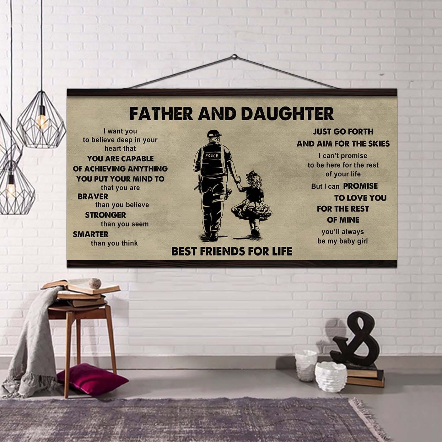 Family Father And Daughter Best Friends For Life  - That You Are Braver Than You Believe Poster Canvas Gift For Daughter From Father