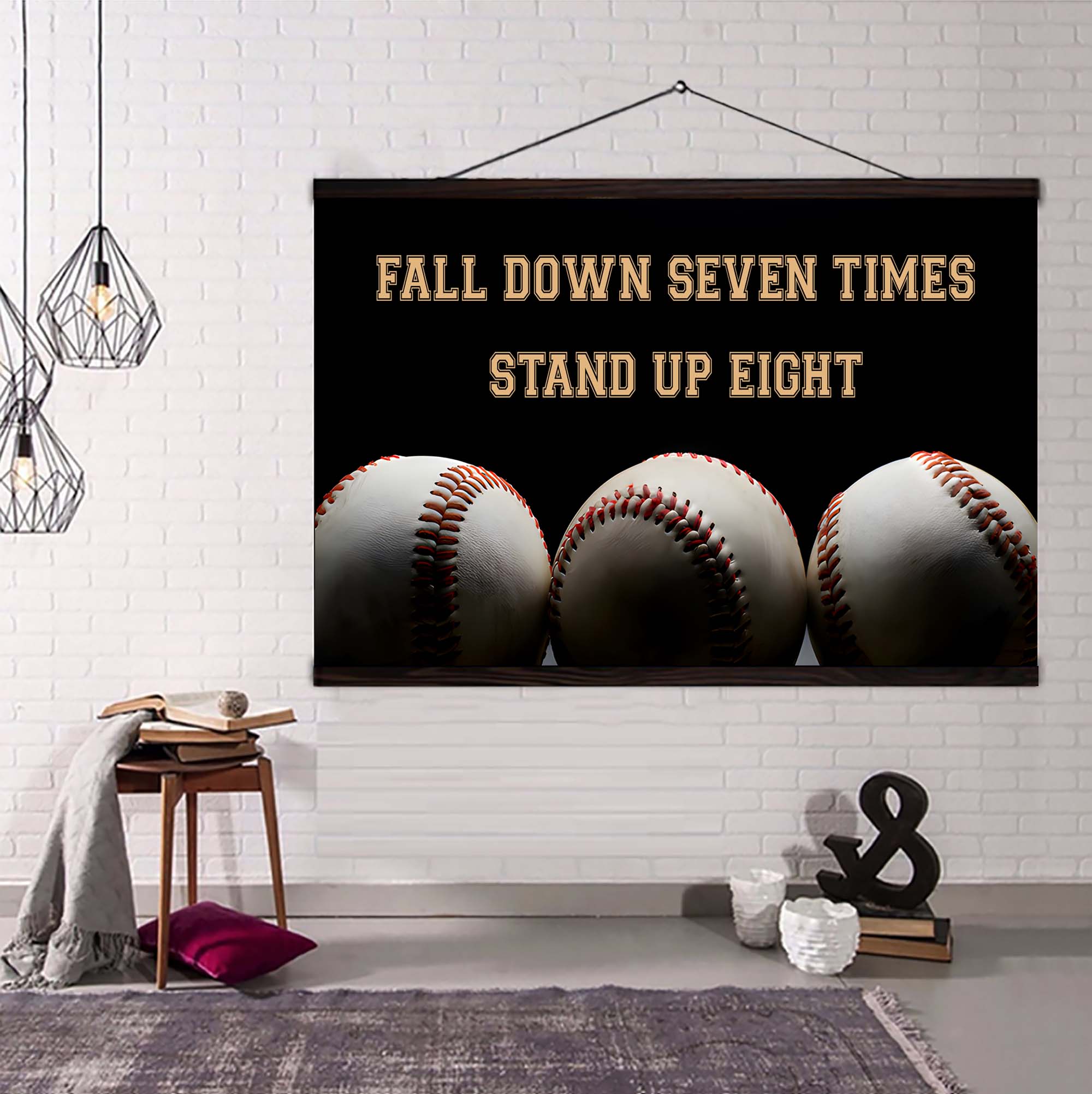 Basketball poster canvas fall down seven times stand up eight standard size