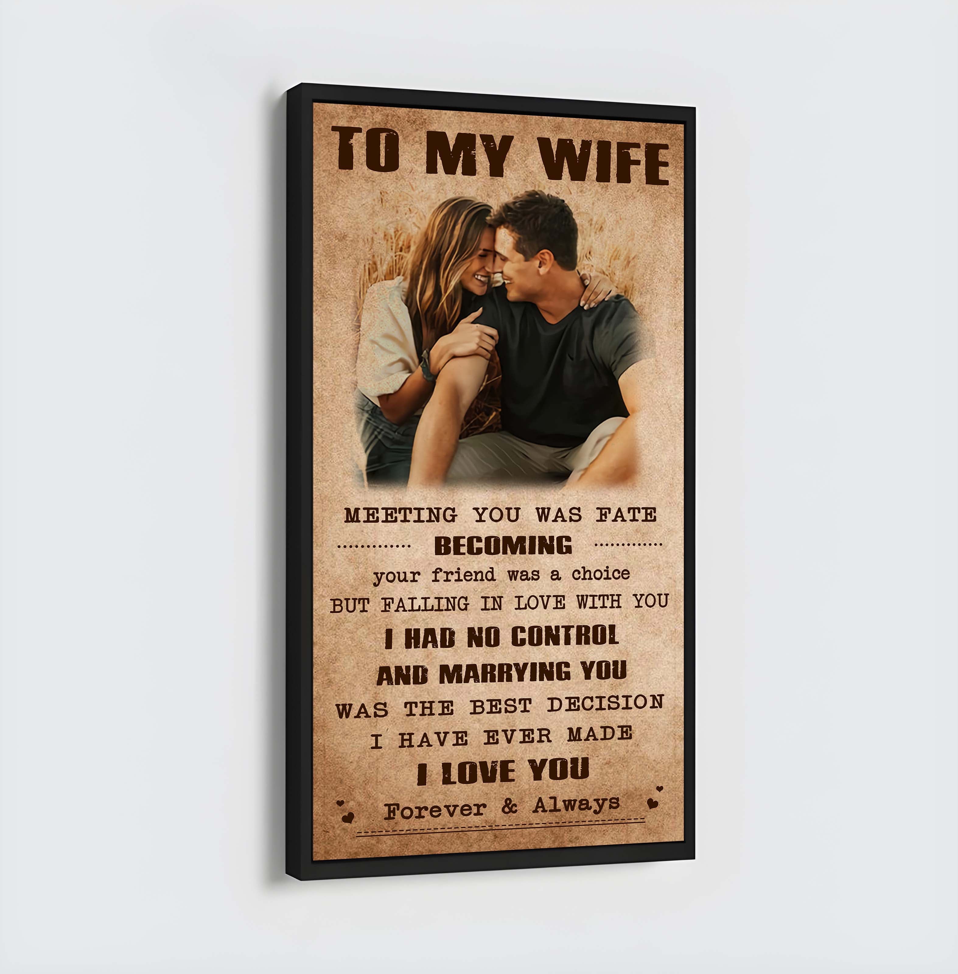 Valentine gifts-Custom image canvas-Husband to Wife- If I could give you one thing in life