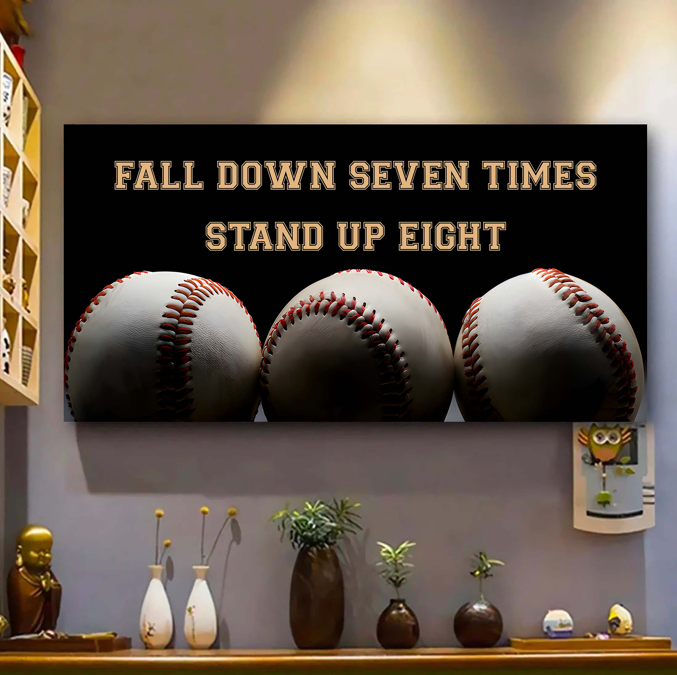 Soccer poster canvas fall down seven times stand up eight