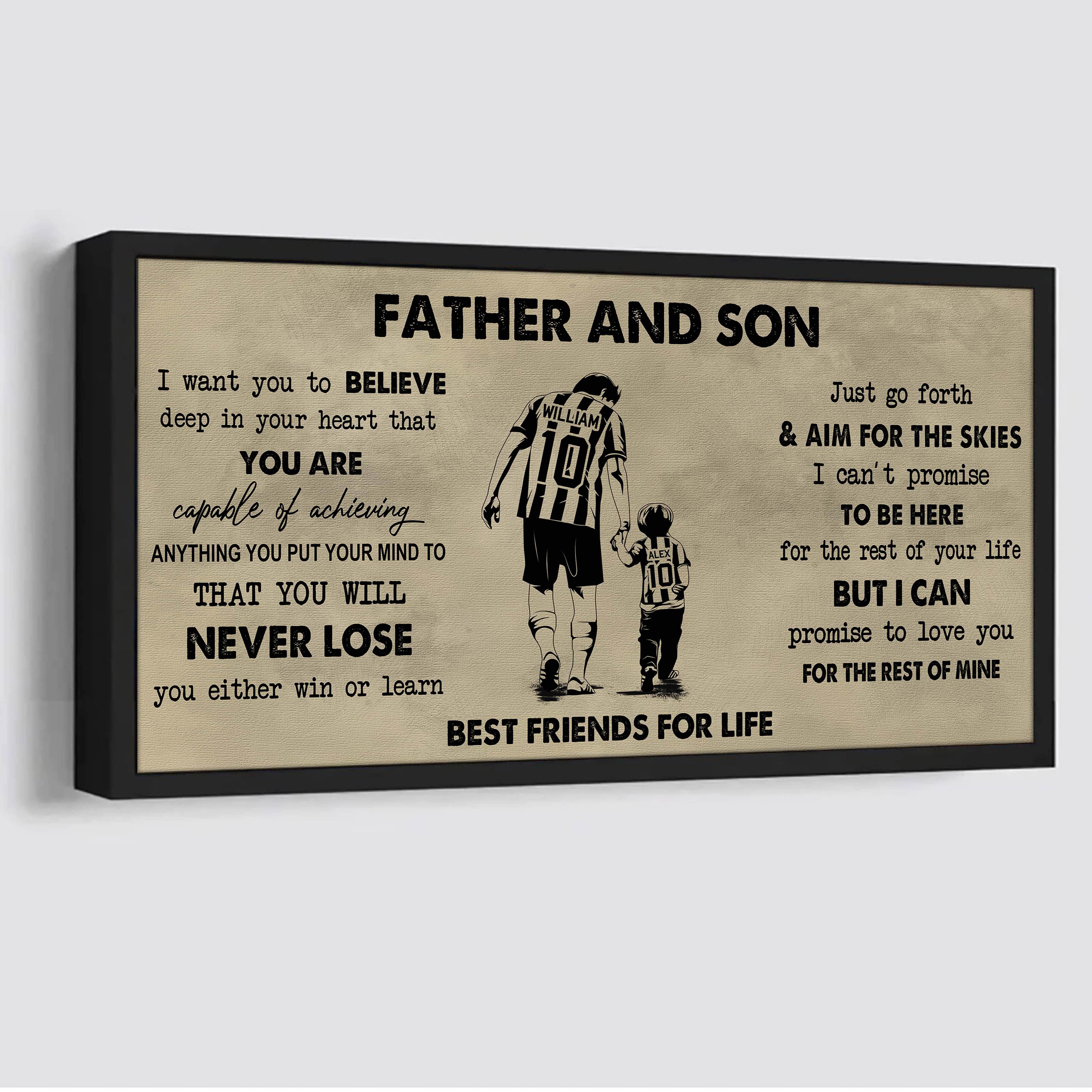 Father And Son Best Friend For Life - You Will Never Lose Poster Canvas Gift For Son From Father