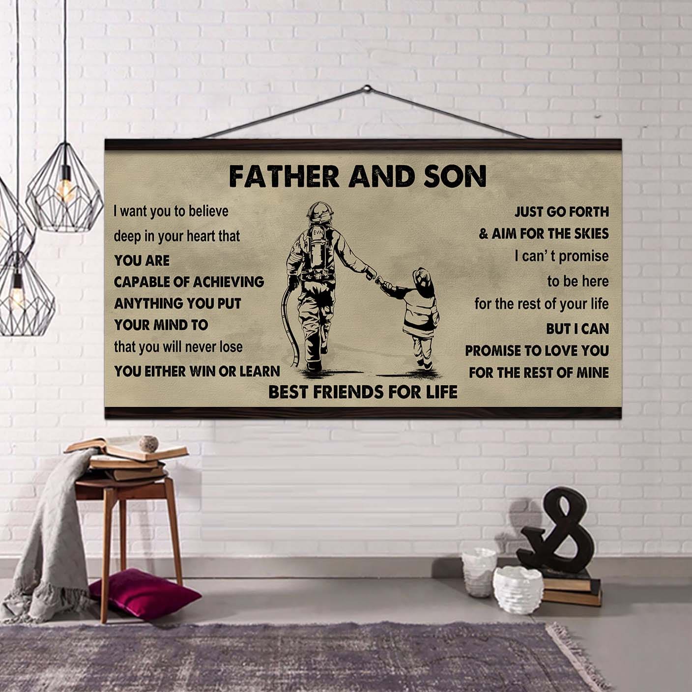 Biker Father And Son Best Friends For Life - Ver 2 You Will Never Lose Poster Canvas Gift For Son From Father