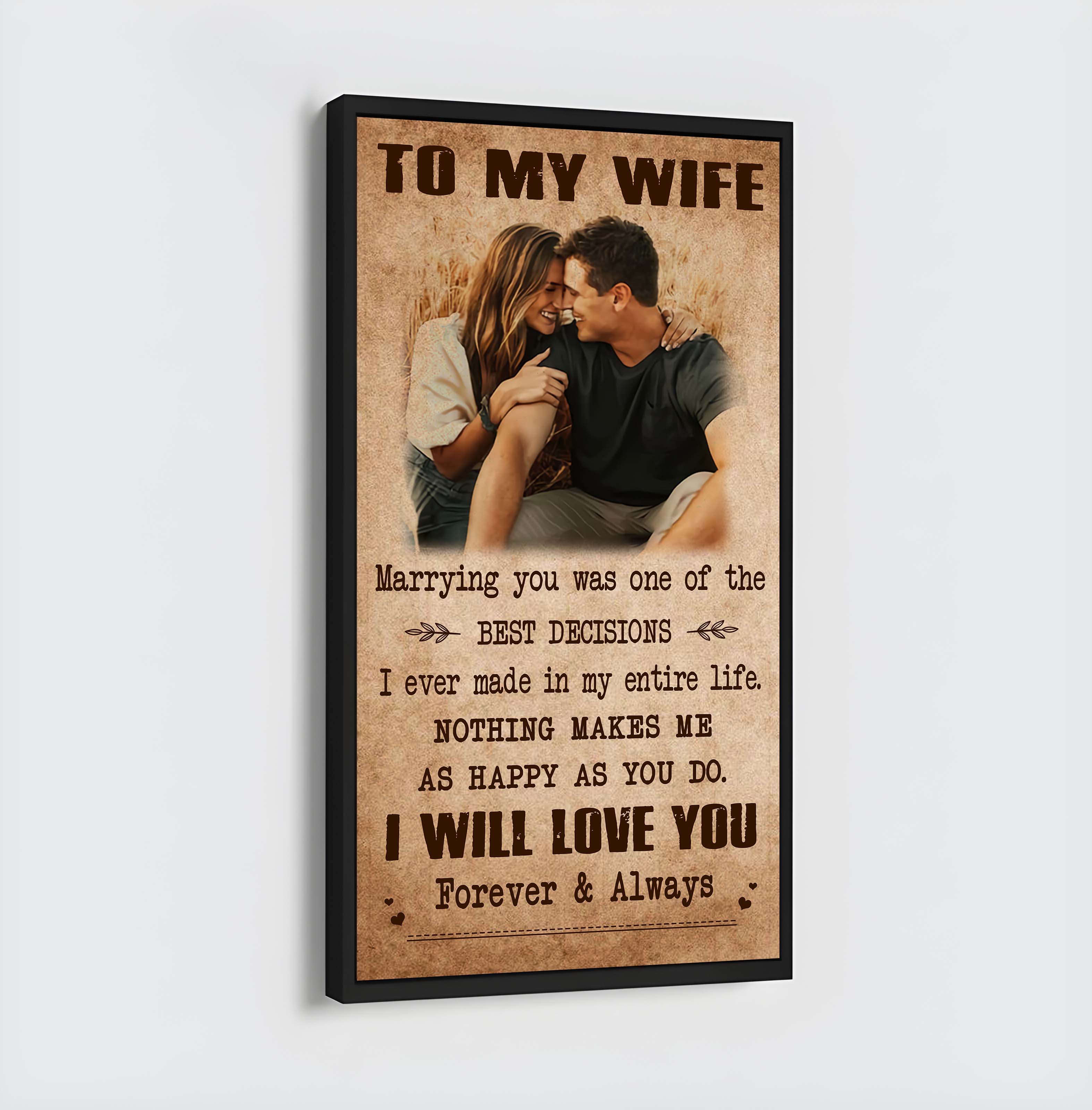 Valentine gifts-Custom image canvas-Husband to Wife- If I could give you one thing in life