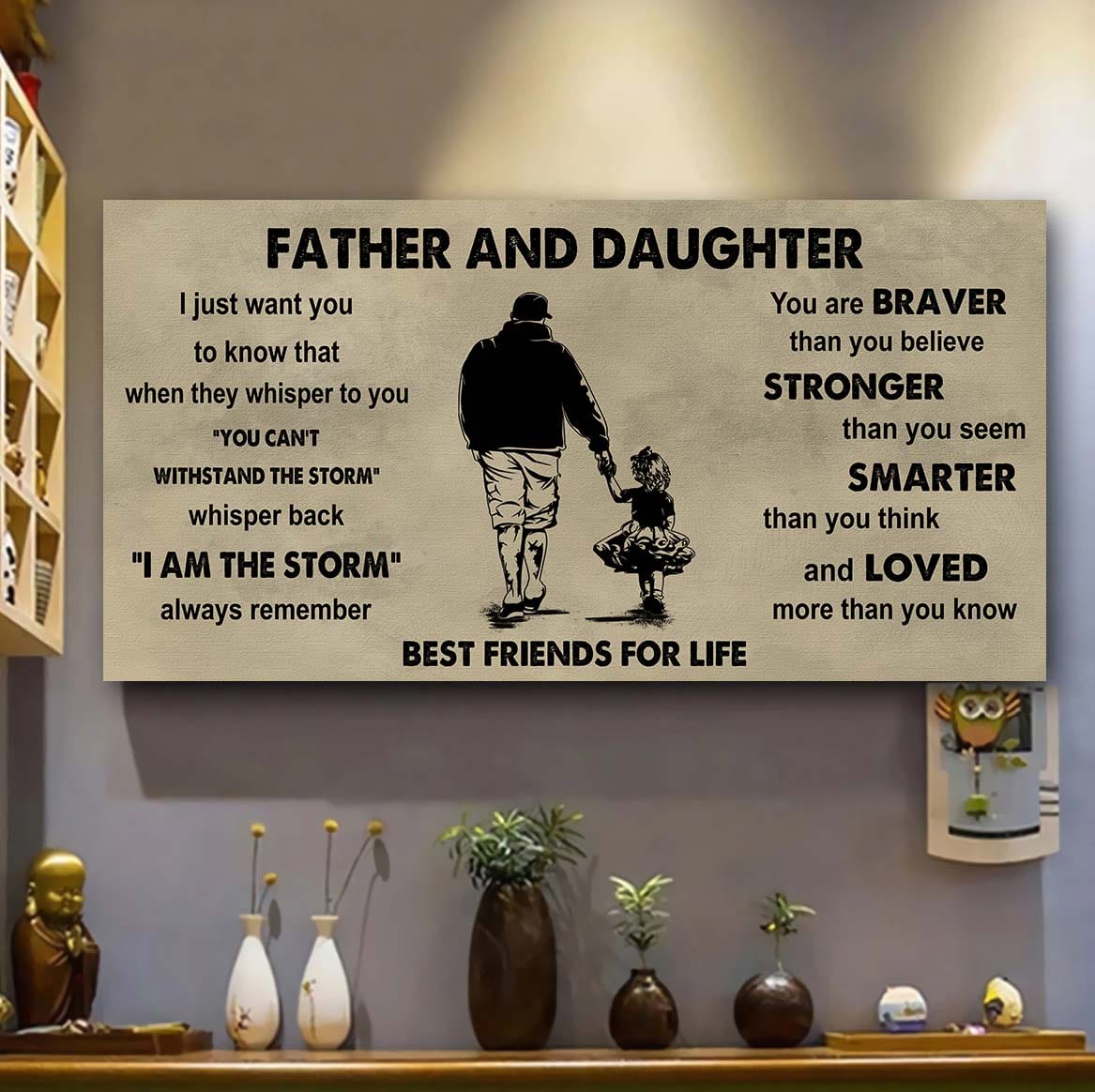 Vikings Father And Daughter Best Friends For Life - I Am The Storm Poster Canvas Gift For Daughter From Father