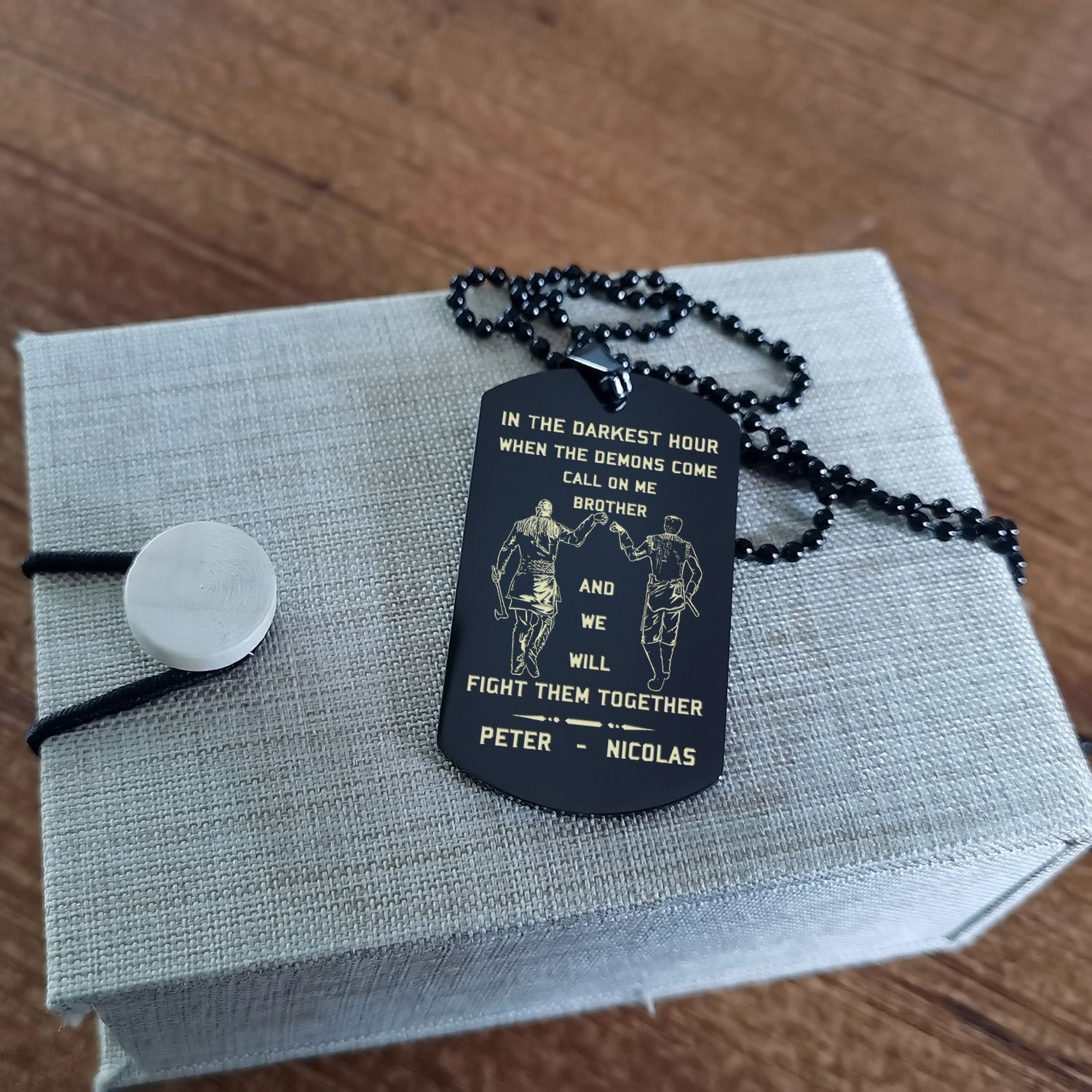 Soldier customizable engraved brother dog tag gift from brother