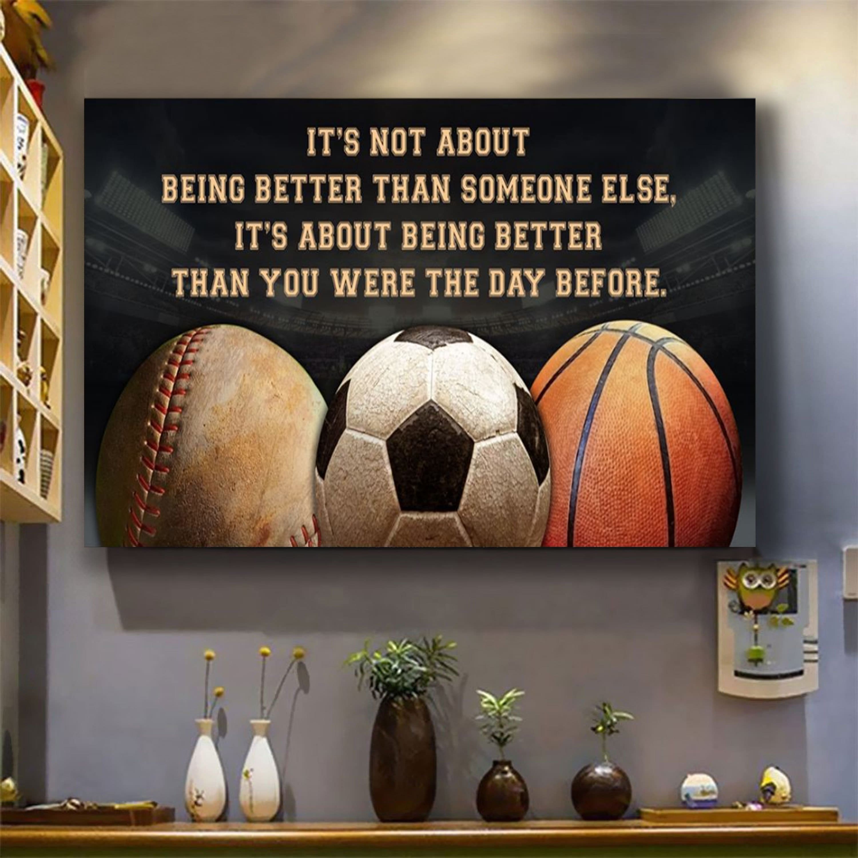 Volleyball 2 customizable poster canvas - It is not about better than someone else, It is about being better than you were the day before