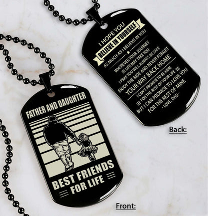 Police Personalized Double Sided Dog Tag Father And Son Best Friends For Life - Message on the back side