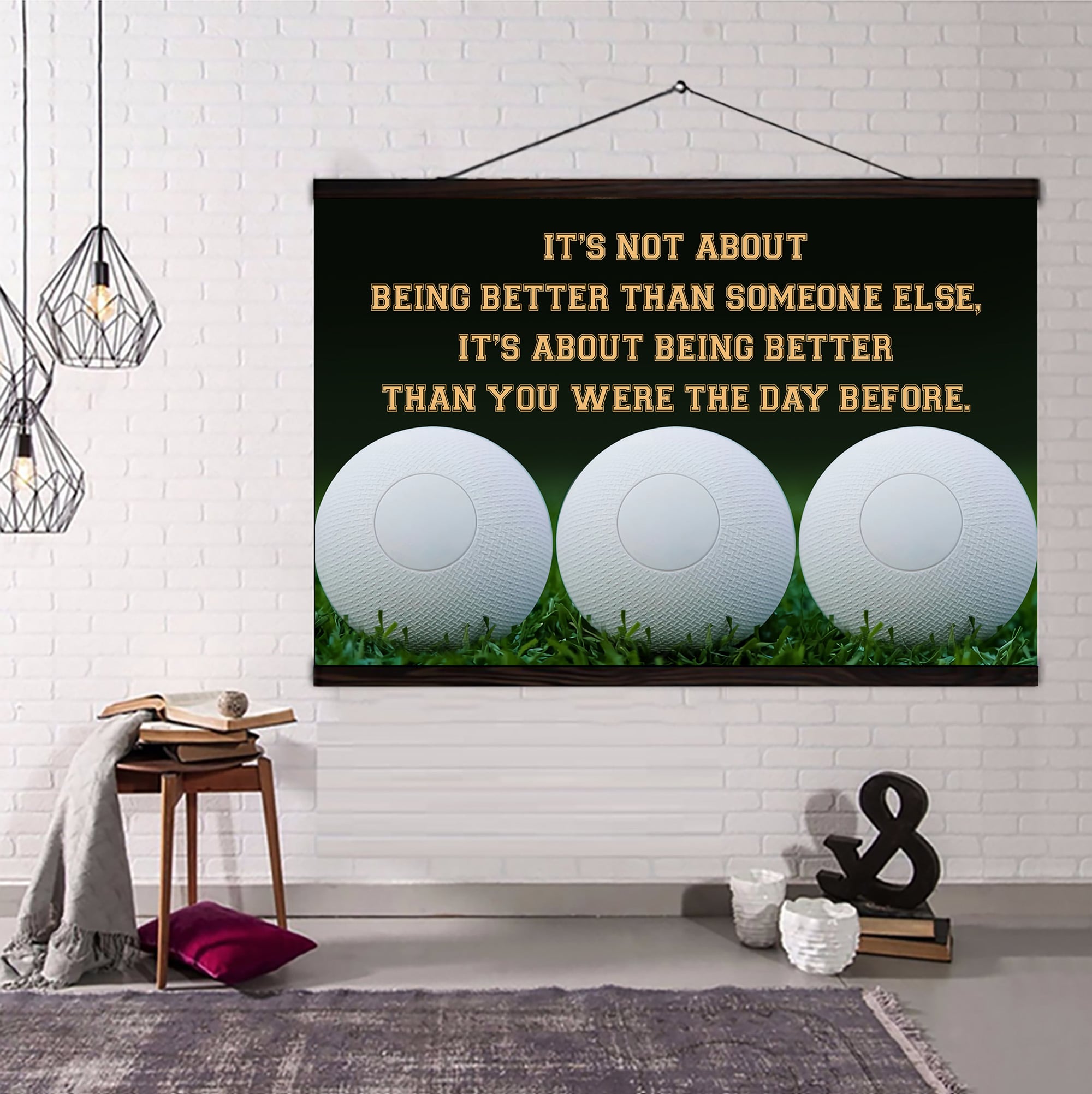 Field Hockey customizable poster canvas - It is not about better than someone else, It is about being better than you were the day before