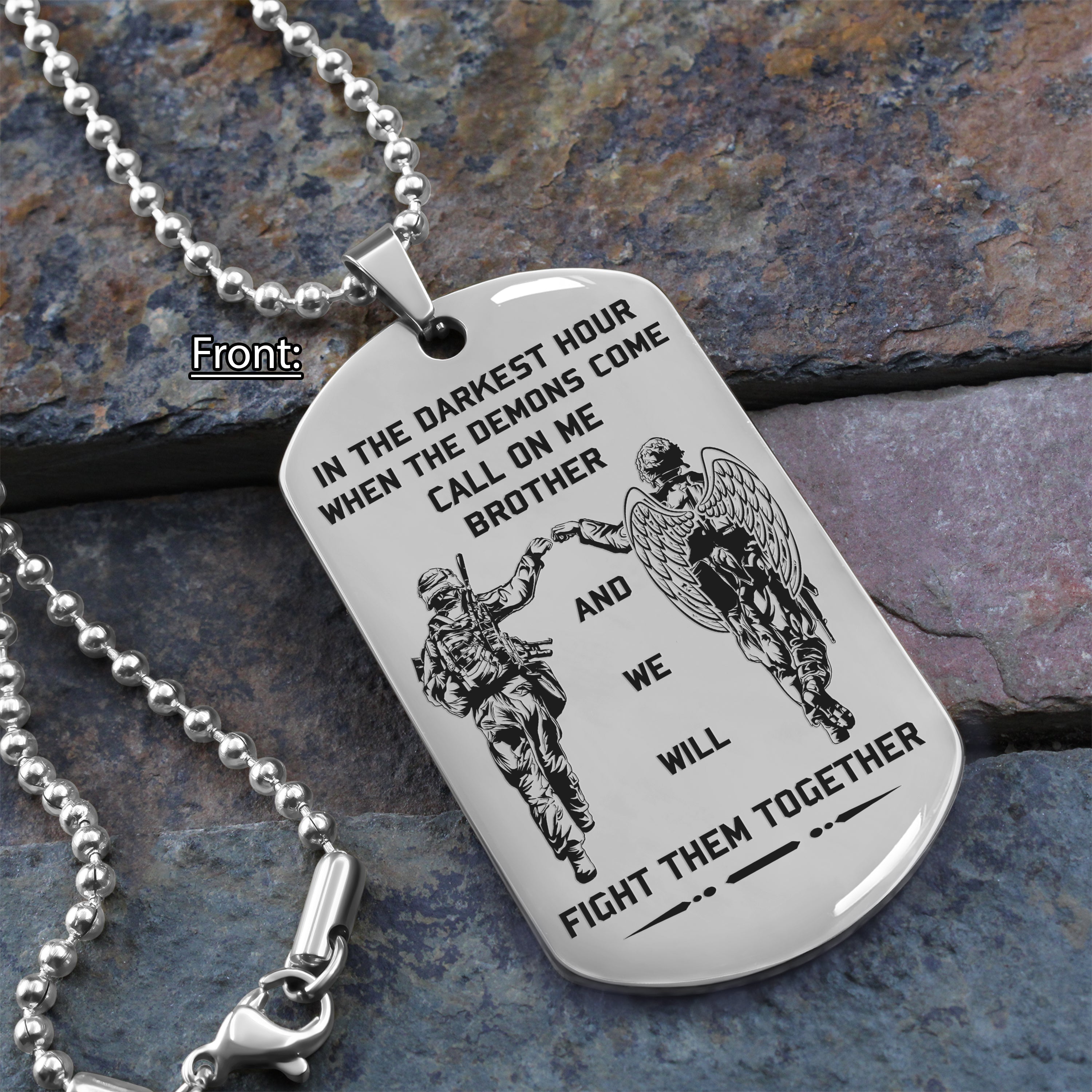 Soldier customizable engraved brother dog tag gift from brother