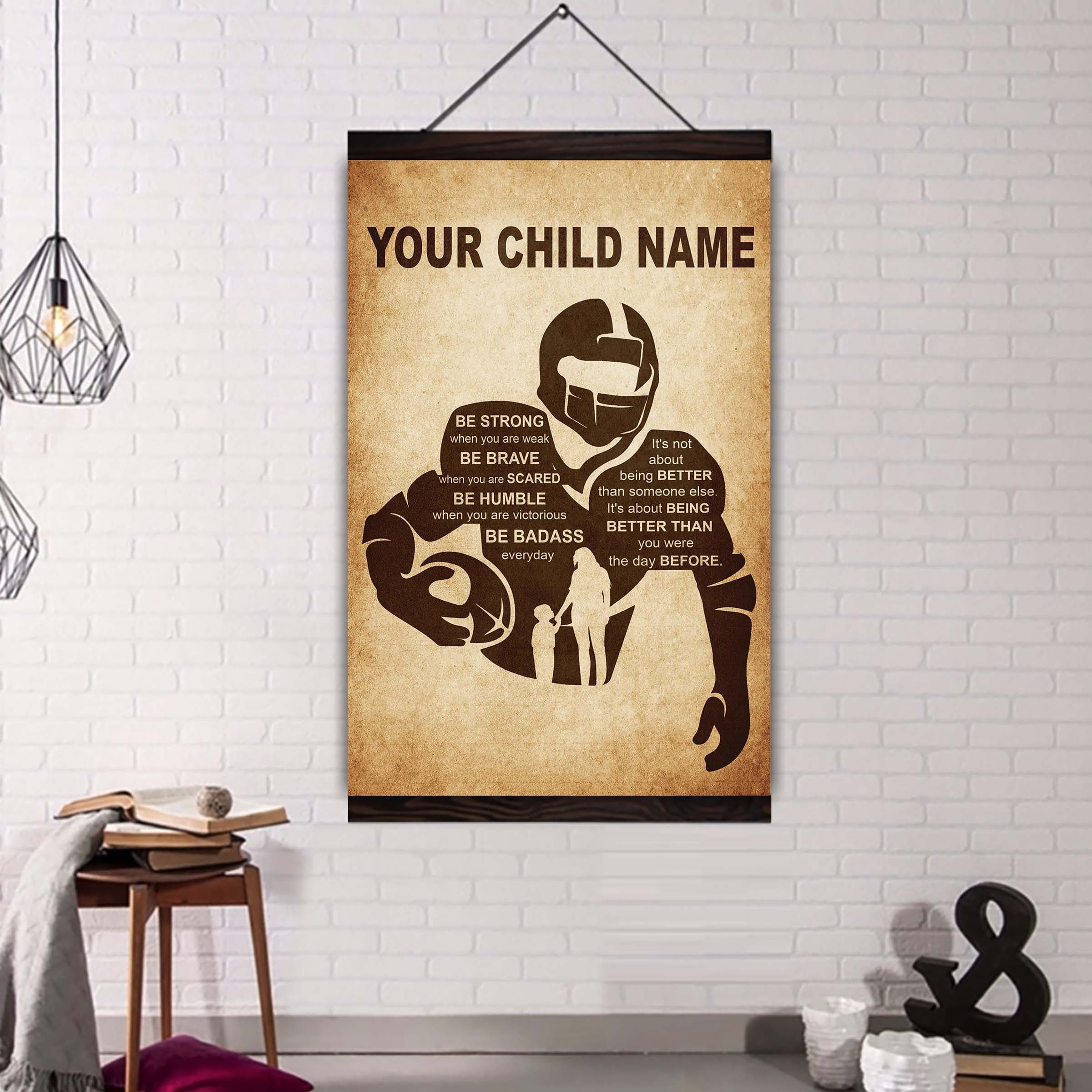 Personalized Your Child Name From Mom To Son Basketball Poster Canvas It's Not About Being Better Than Someone Else It's About Being Better Than You Were The Day Before