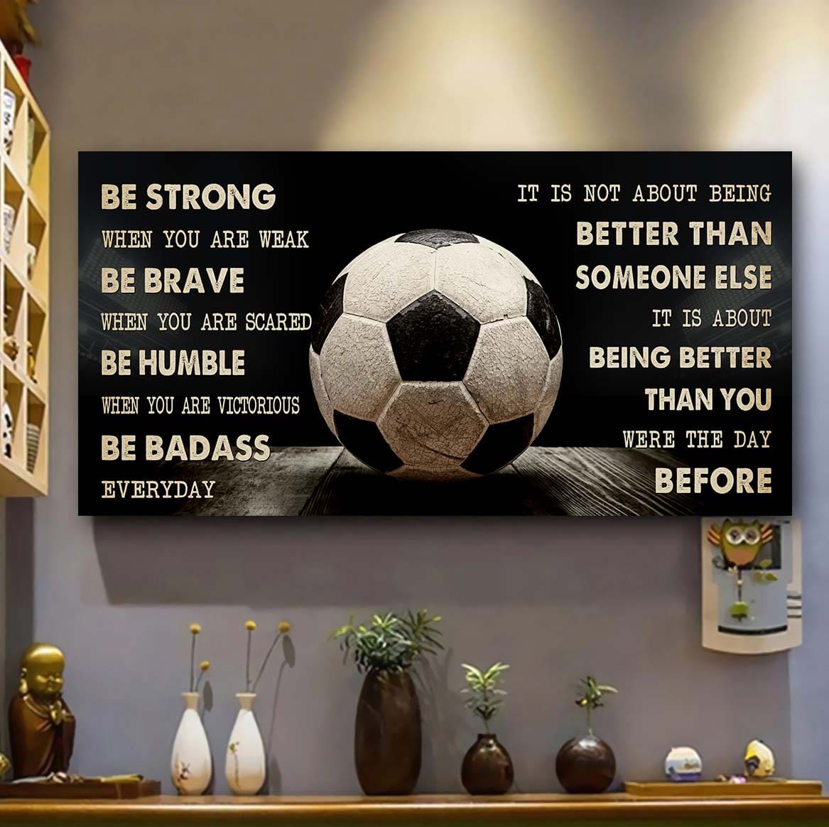 Softball canvas It Is Not About Being Better Than Someone Else - Be Strong When You Are Weak