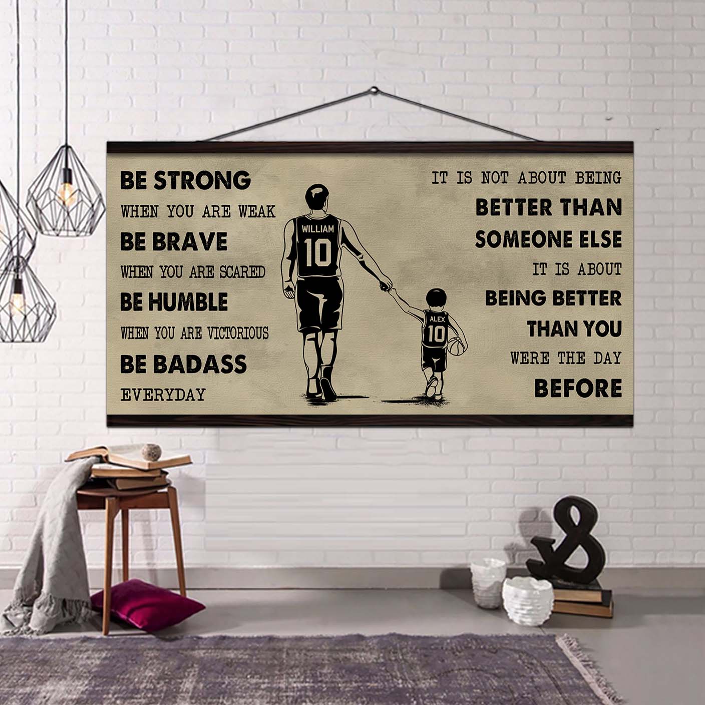 Baseball Poster Canvas From Dad To Son Be Strong When You Are Weak - It Is Not About Being Better Than Someone Else