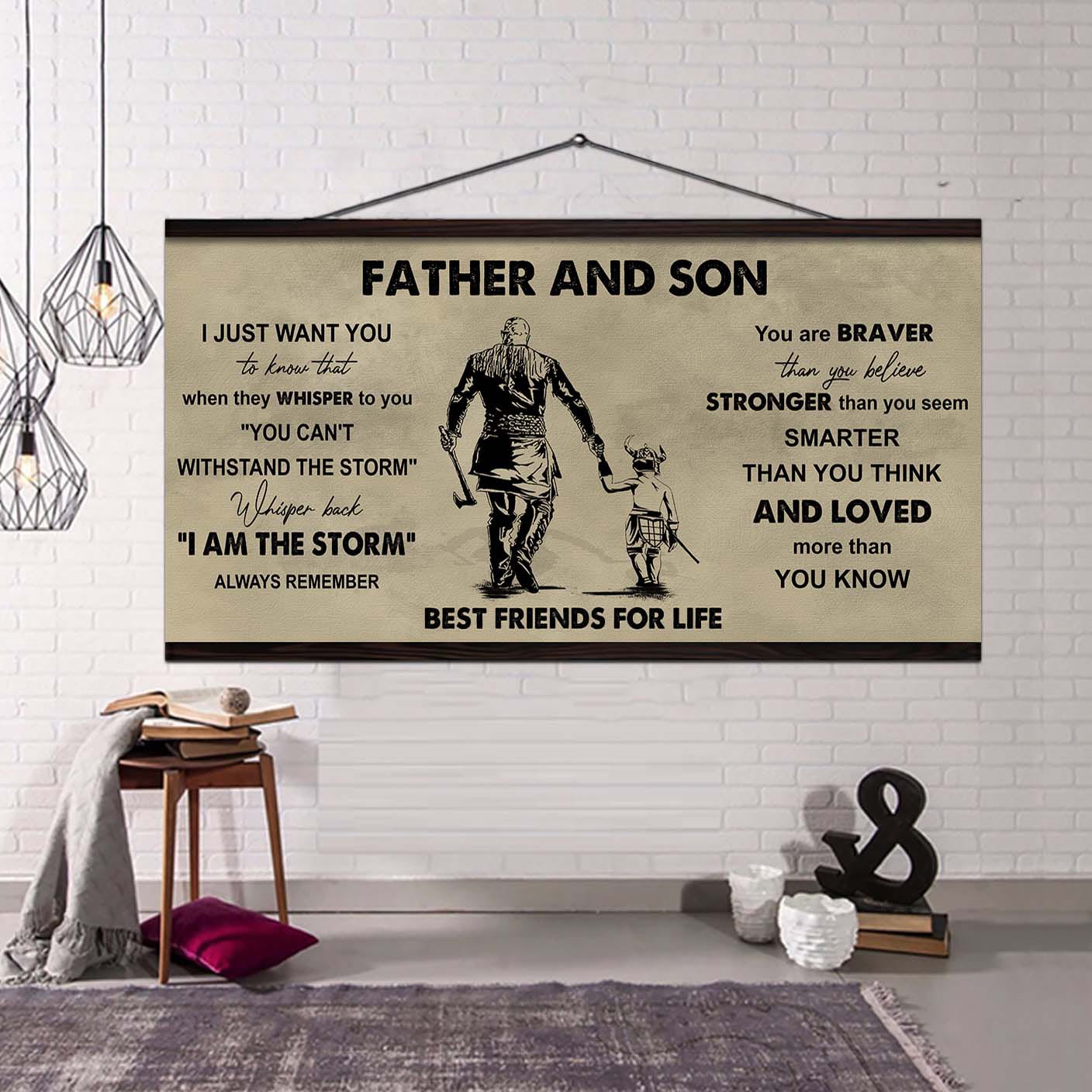 DRB Father And Son Best Friends For Life - I Am The Storm Poster Canvas Gift For Son From Father