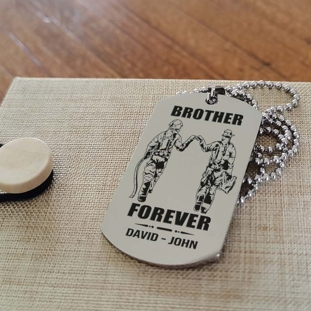 Brothers customizable engraved black dog tag double sided gift from brother, brother forever