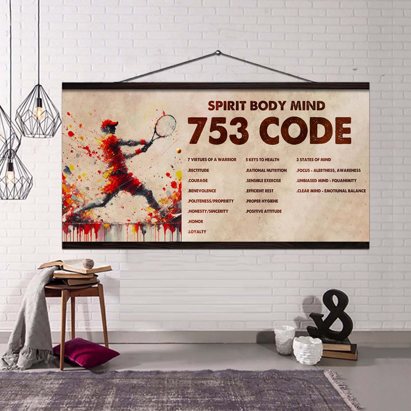 Water Color Baseball Poster Canvas 7 5 3 Code Motivation Quotes