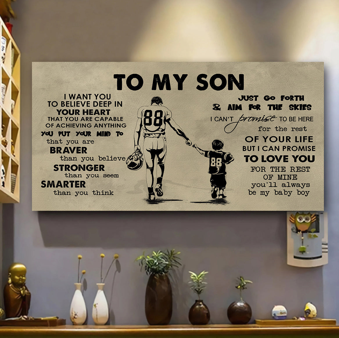 BASKETBALL TO MY SON- I WANT YOU TO BELIEVE- CANVAS POSTER