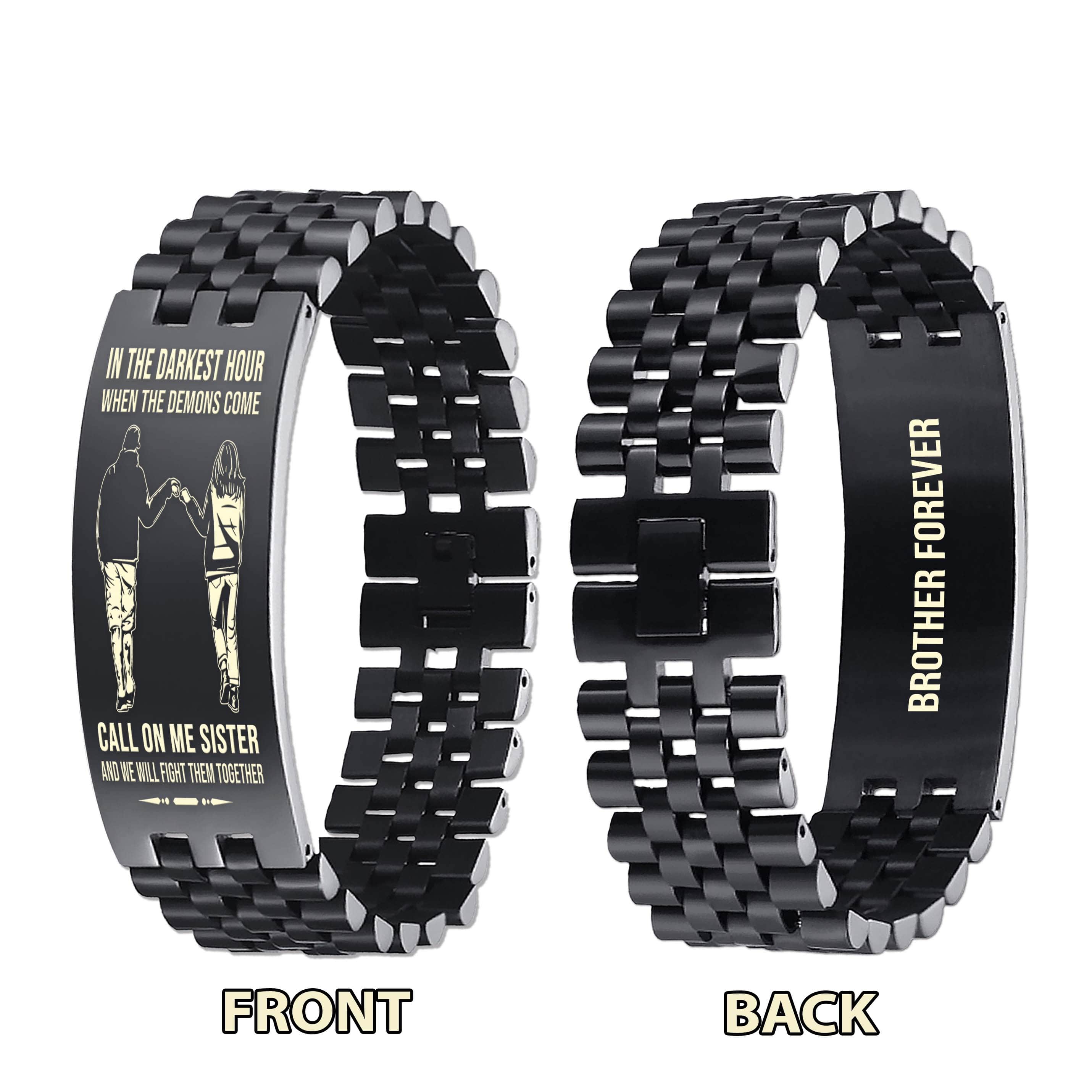 ANT Biker Personalized Double Sided Bracelet Father And Son Best Friends For Life - Message on the back side