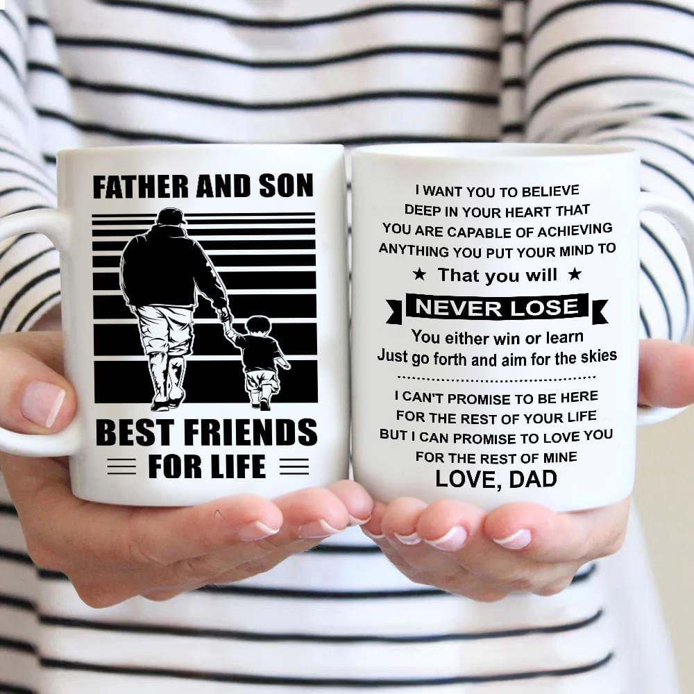 Soldier Be strong-Personalized Mug Father And Son Best Friends For Life - Message on the back side