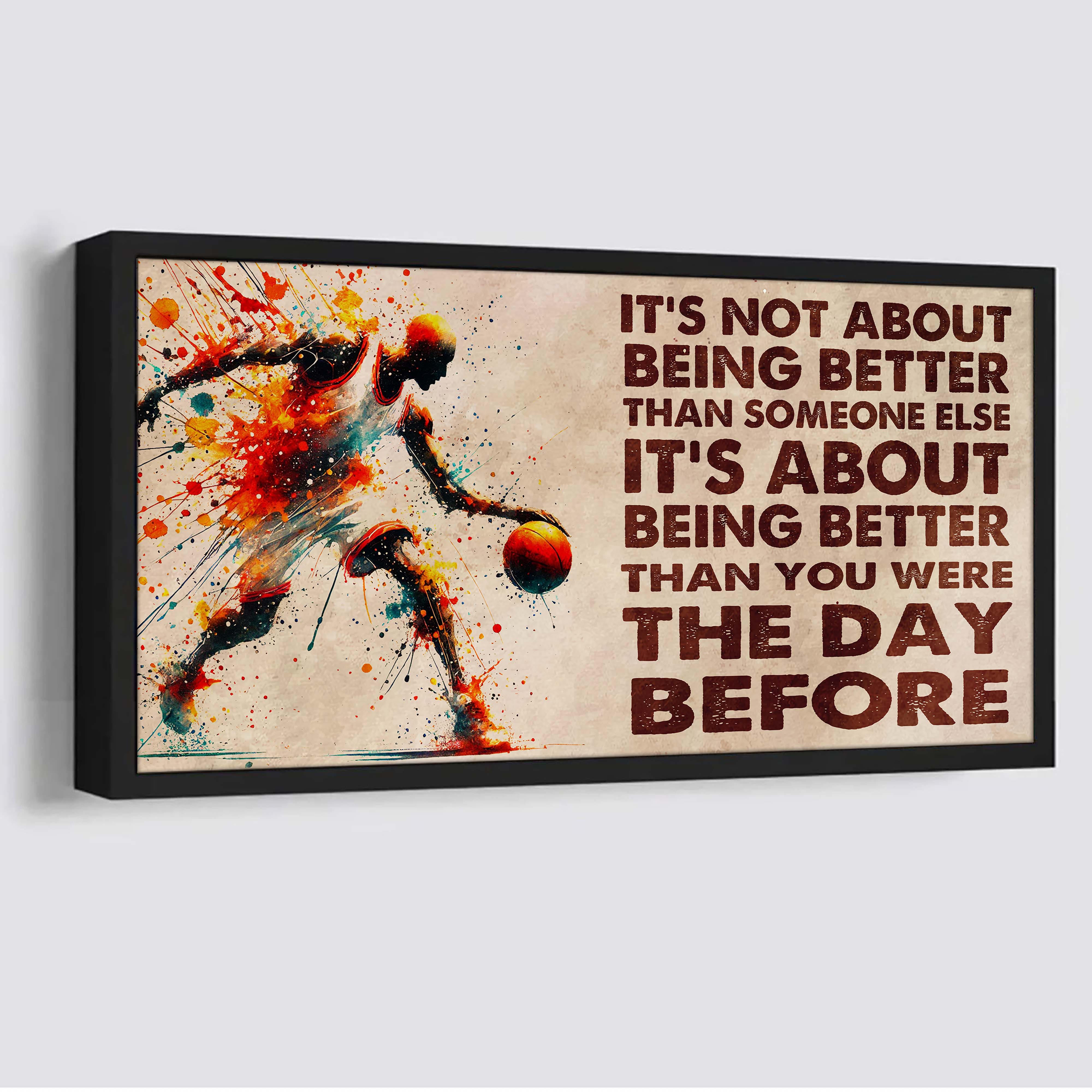 Water Color Baseball Poster Canvas It Is Not About Being Better Than Someone Else