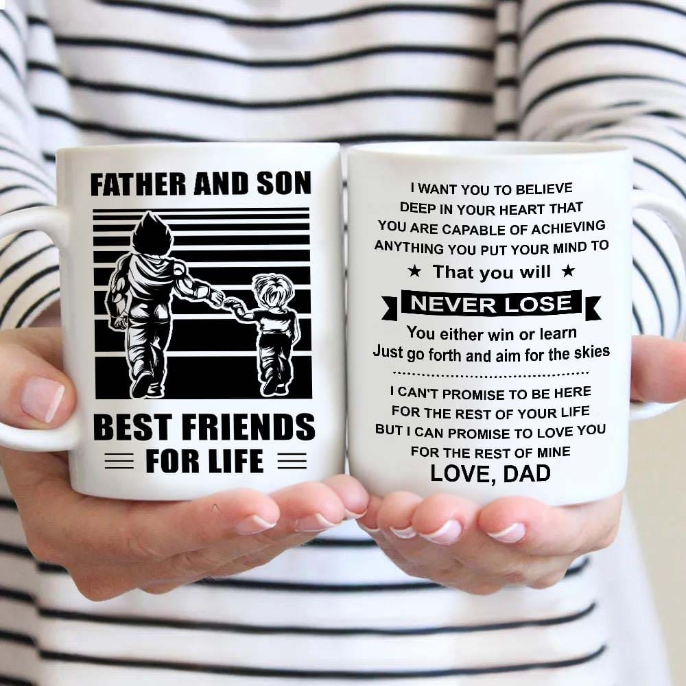 Basketball Be strong-Personalized Mug Father And Son Best Friends For Life - Message on the back side