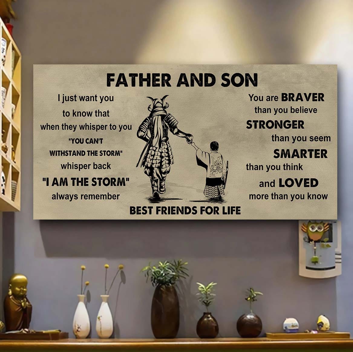 Soldier Father And Son Best Friends For Life - I Am The Storm Poster Canvas Gift For Son From Father