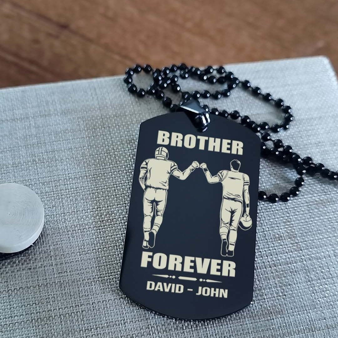 Biker customizable engraved black dog tag double sided gift from brother, brother forever