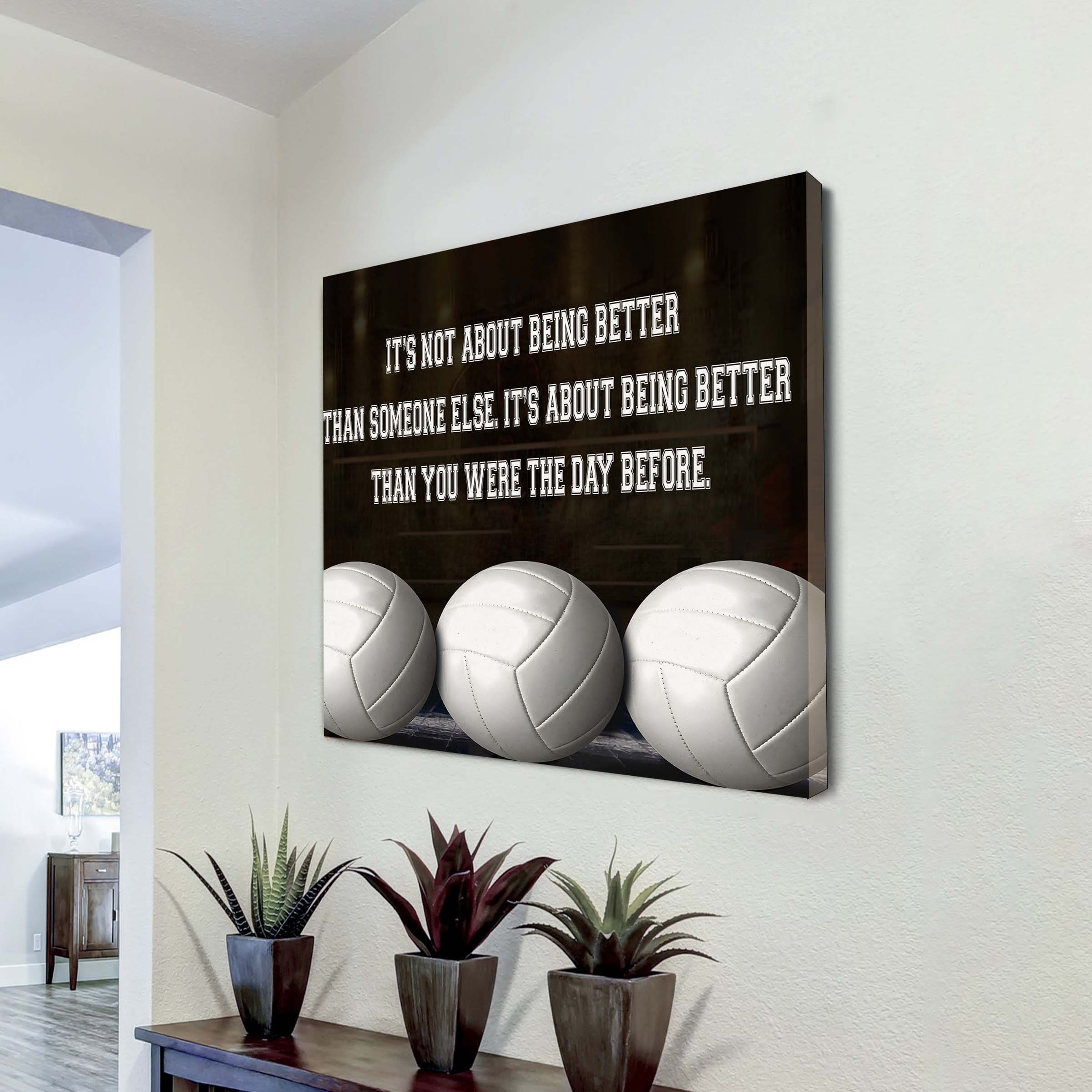 Basketball Square Poster Canvas It's Not About Being Better Than Someone Else It's About Being Better Than You Were The Day Before