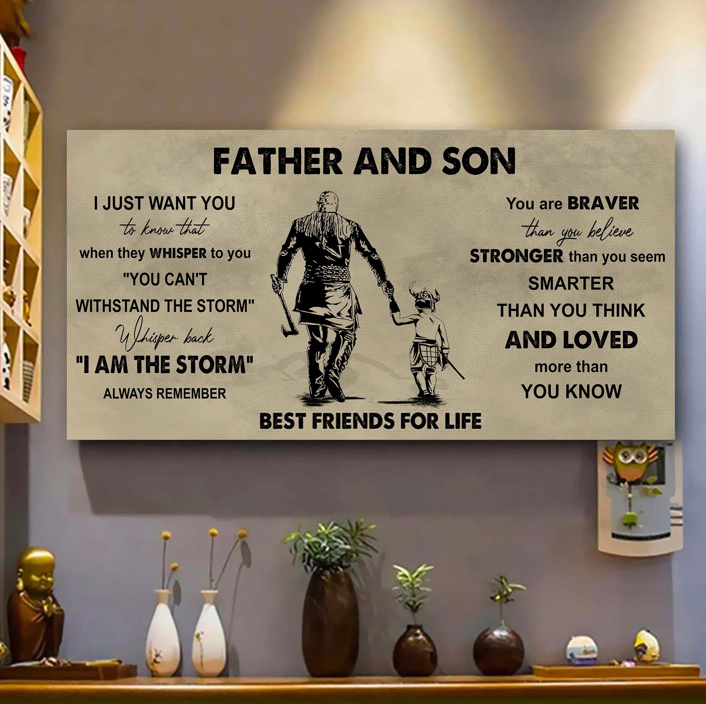 Samurai Father And Son Best Friends For Life - I Am The Storm Poster Canvas Gift For Son From Father