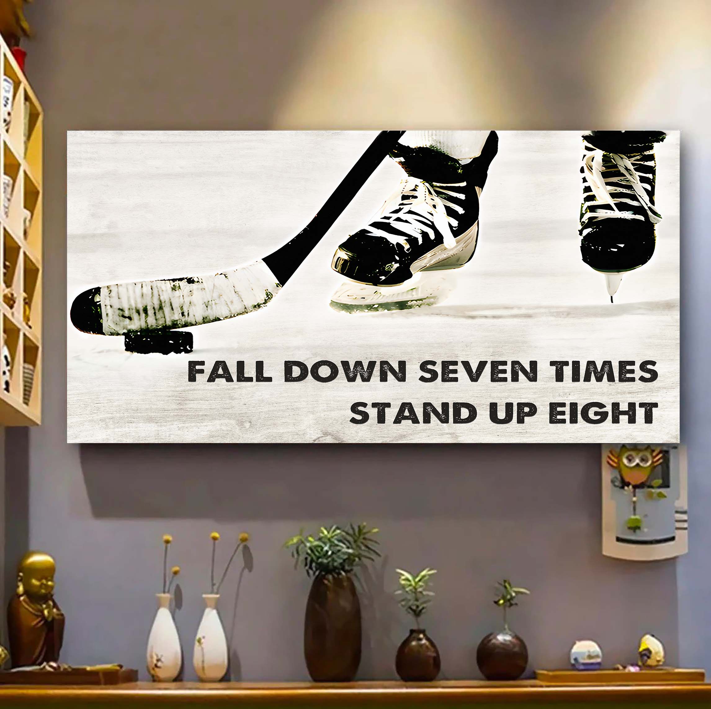 Basketball poster canvas fall down seven times stand up eight