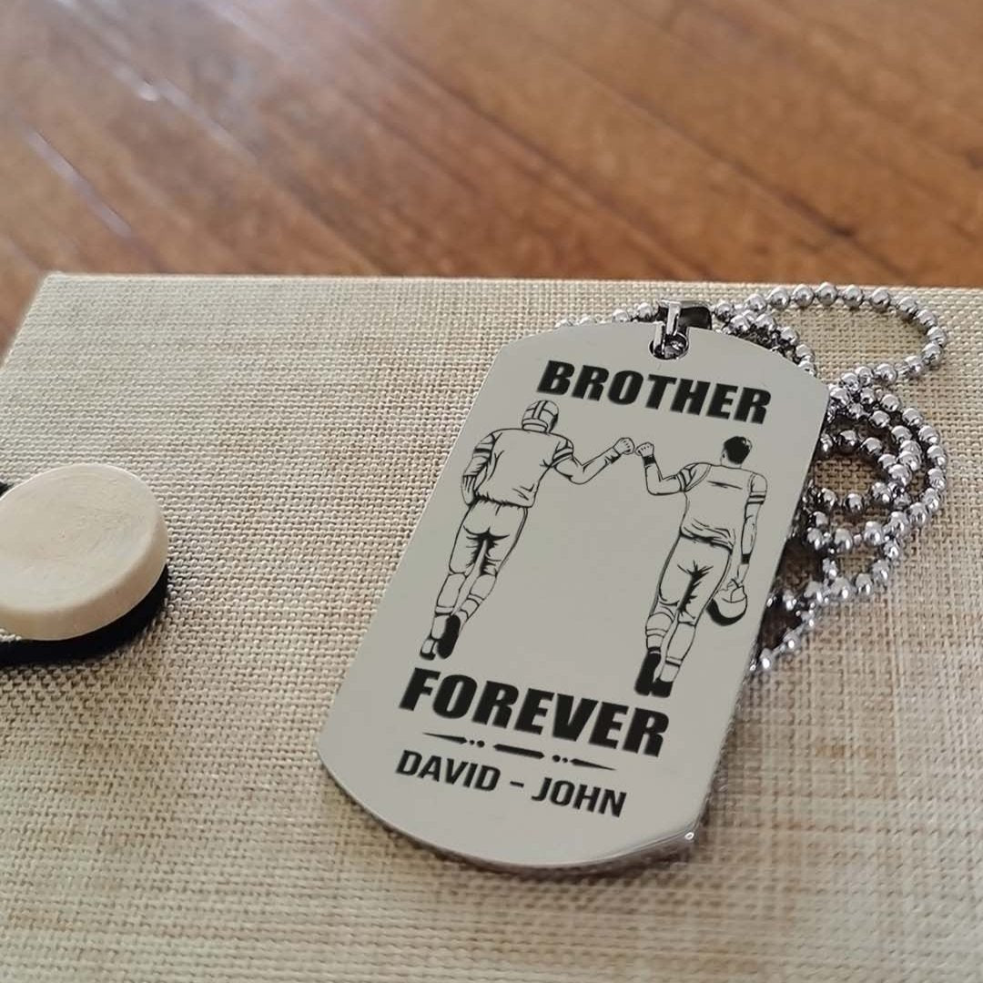 Vikings customizable engraved black dog tag double sided gift from brother, brother forever