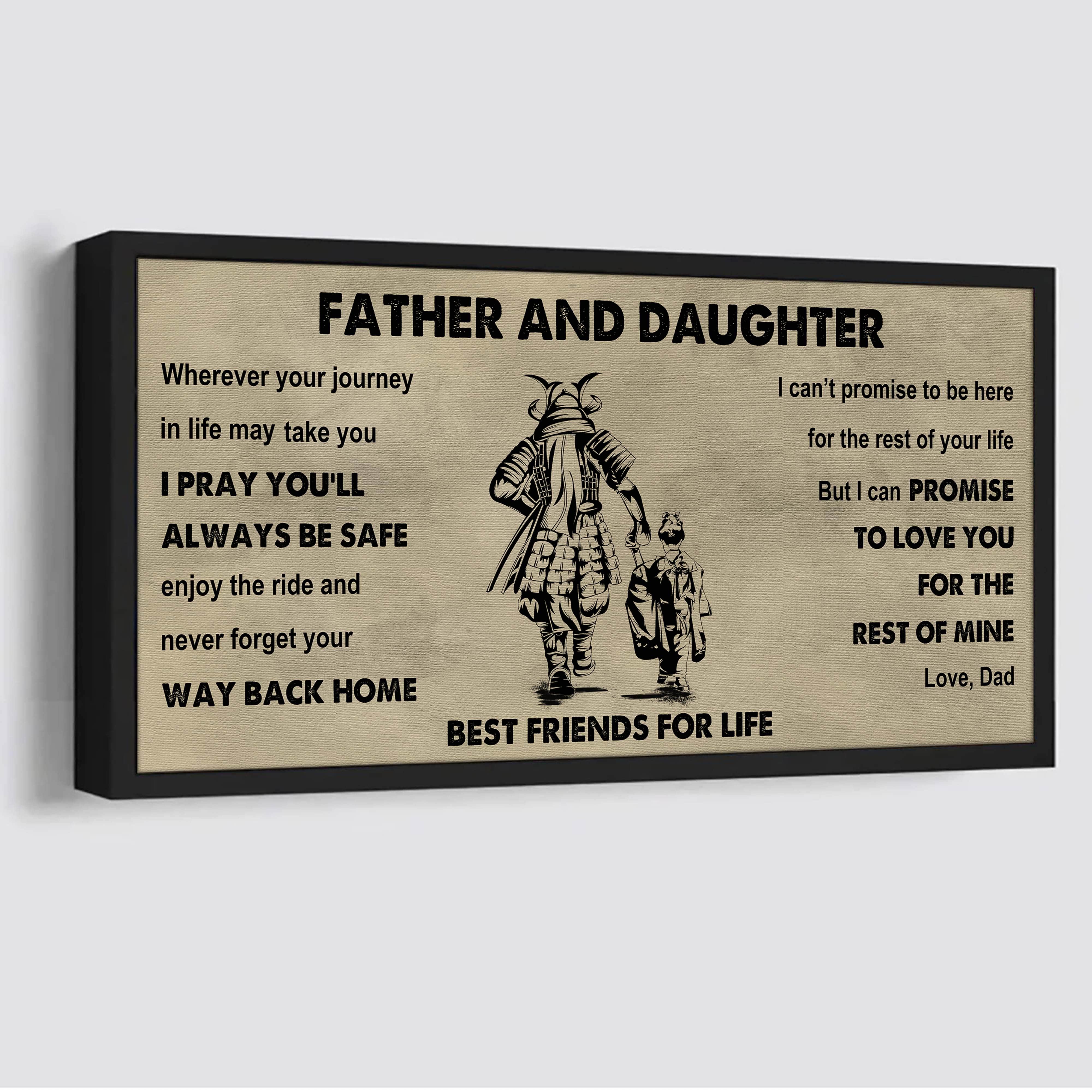 DRB Father And Daughter Best Friends For Life - Ver 2 Never Forget Your Way Back Home Poster Canvas Gift For Daughter From Father