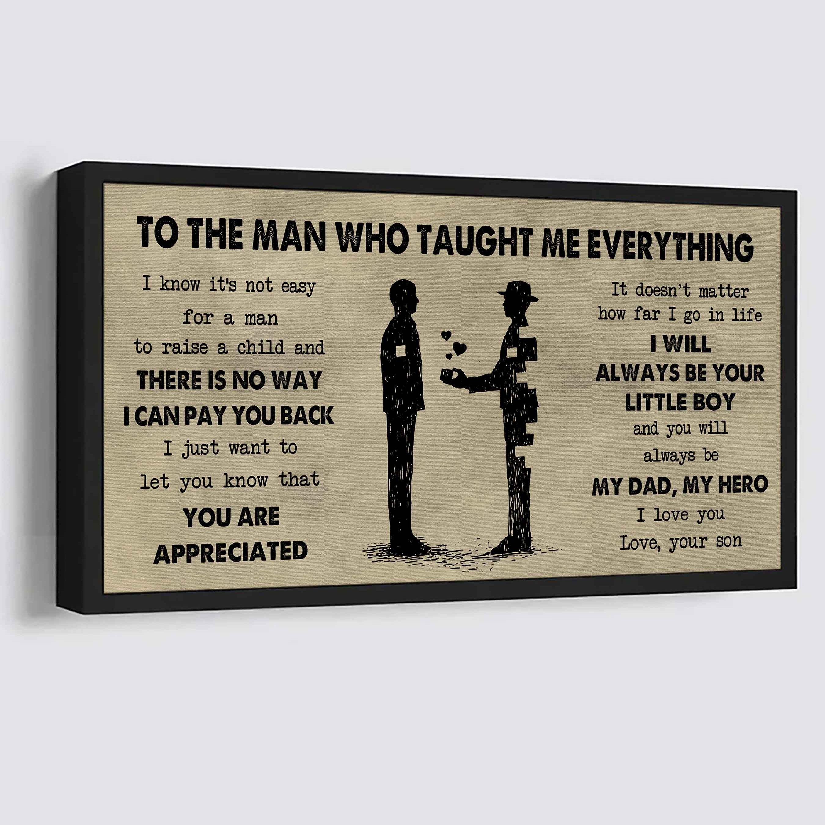DRB Poster Horizontal Canvas To My DRB Dad I Know It's Not Easy To Raise A Child I Will Always Be Your Little Boy Gift From Son To Dad
