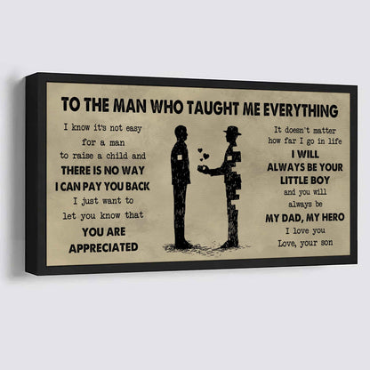 DRB Poster Horizontal Canvas To My DRB Dad I Know It's Not Easy To Raise A Child I Will Always Be Your Little Boy Gift From Son To Dad