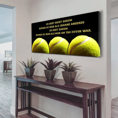 Hockey Leinwand Es geht nicht darum, besser als jemand anderes zu sein