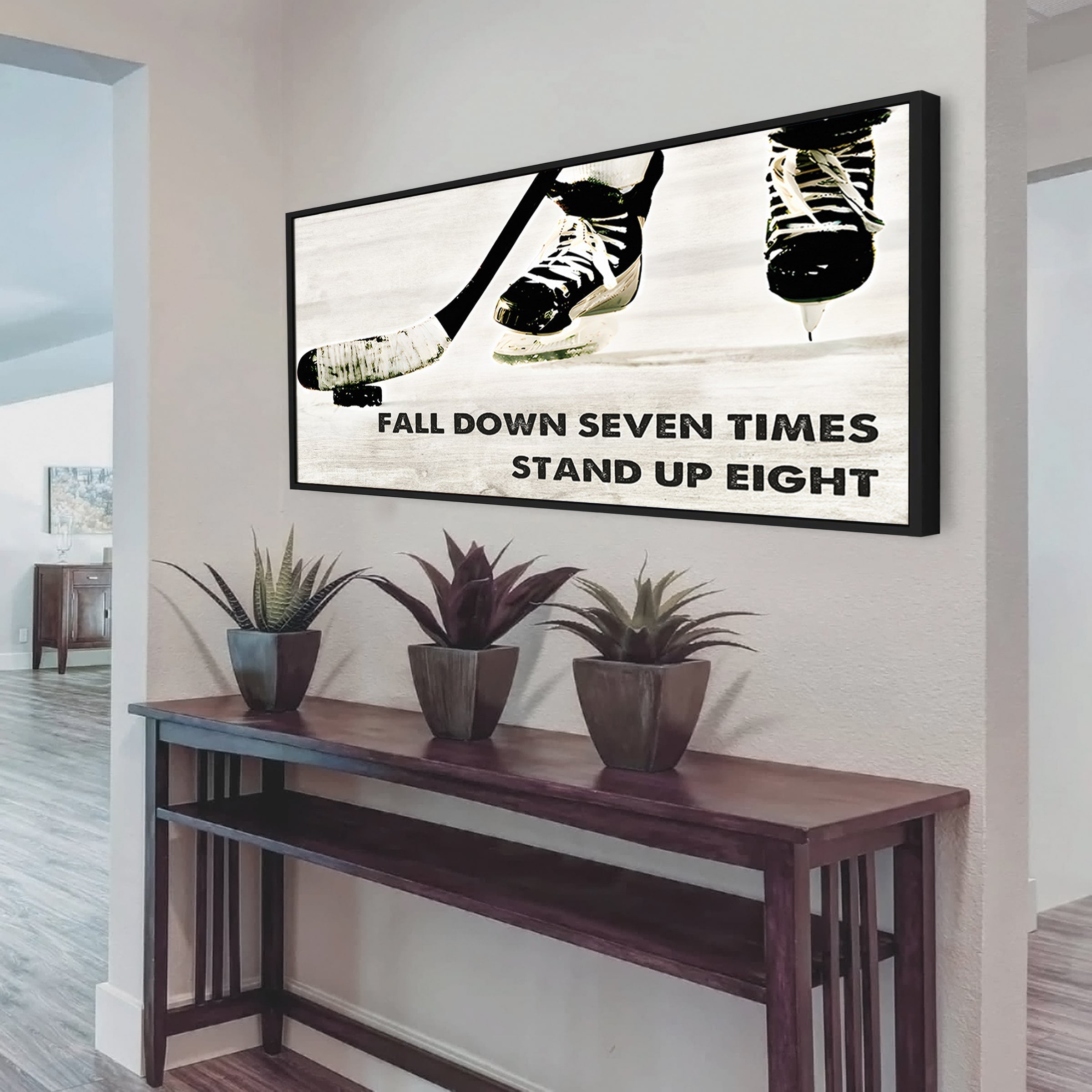 Soccer poster canvas fall down seven times stand up eight