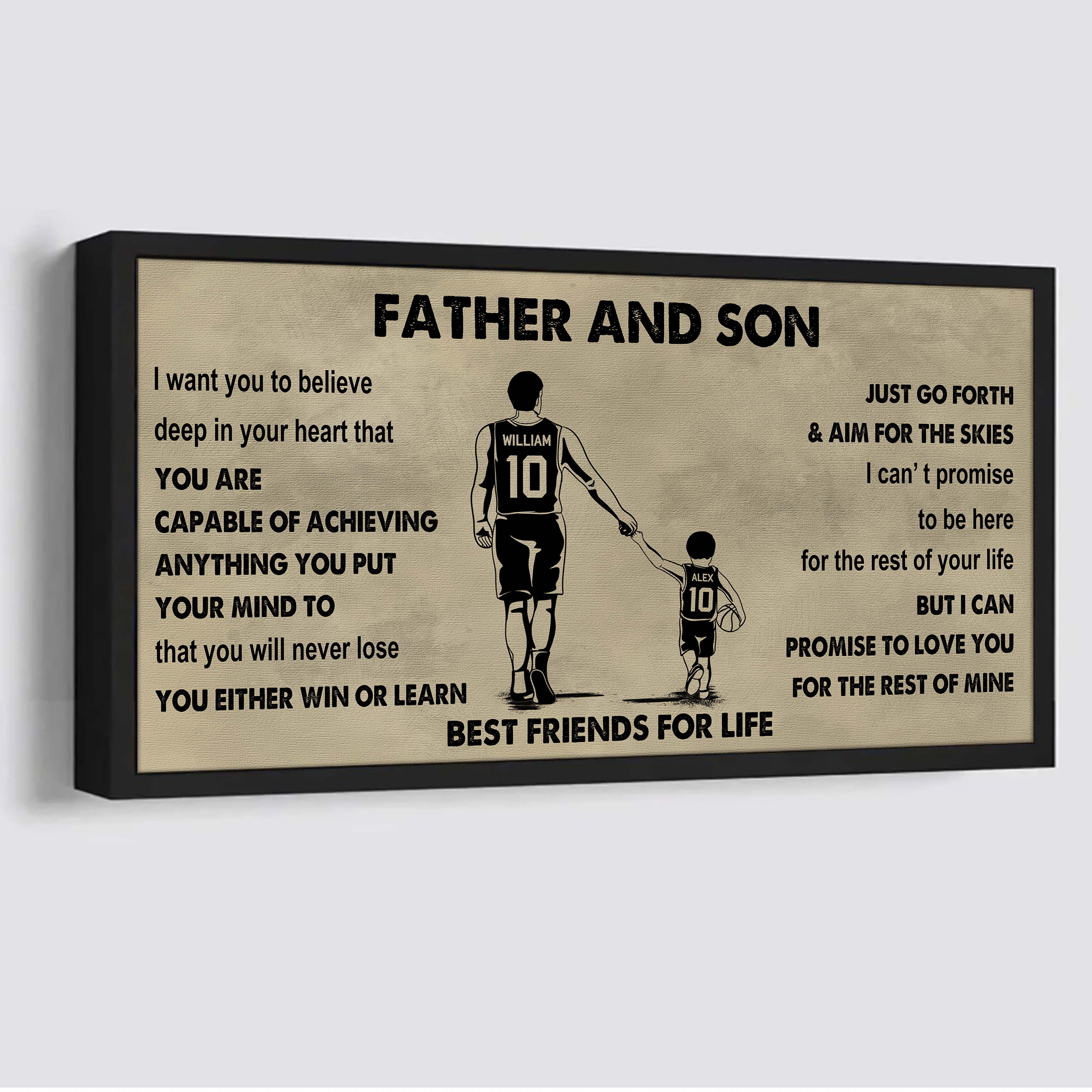 Sport-Family Father And Son Best Friends For Life - Ver 2 You Will Never Lose Poster Canvas Gift For Son From Father