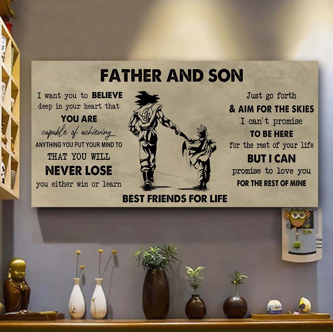 DRB Father And Son Best Friend For Life - You Will Never Lose Poster Canvas Gift For Son From Father -Photo Upload