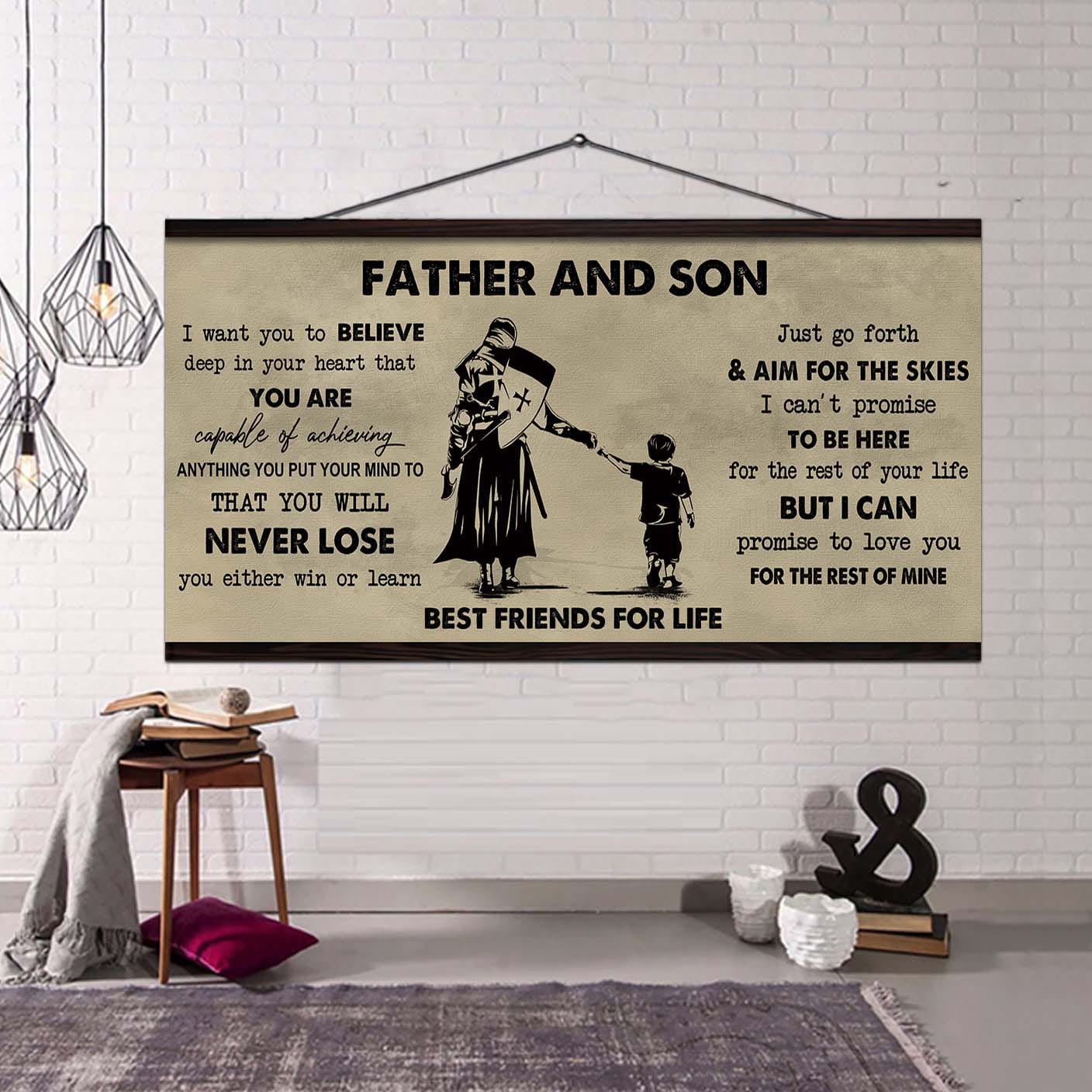 DRB Father And Son Best Friend For Life - You Will Never Lose Poster Canvas Gift For Son From Father -Photo Upload