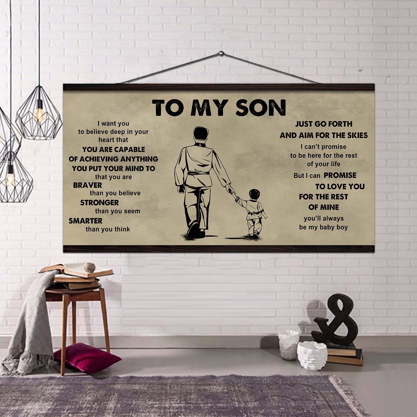 Sport - Family To My Son - That You Are Braver Than You Believe Poster Canvas Gift For Son From Father