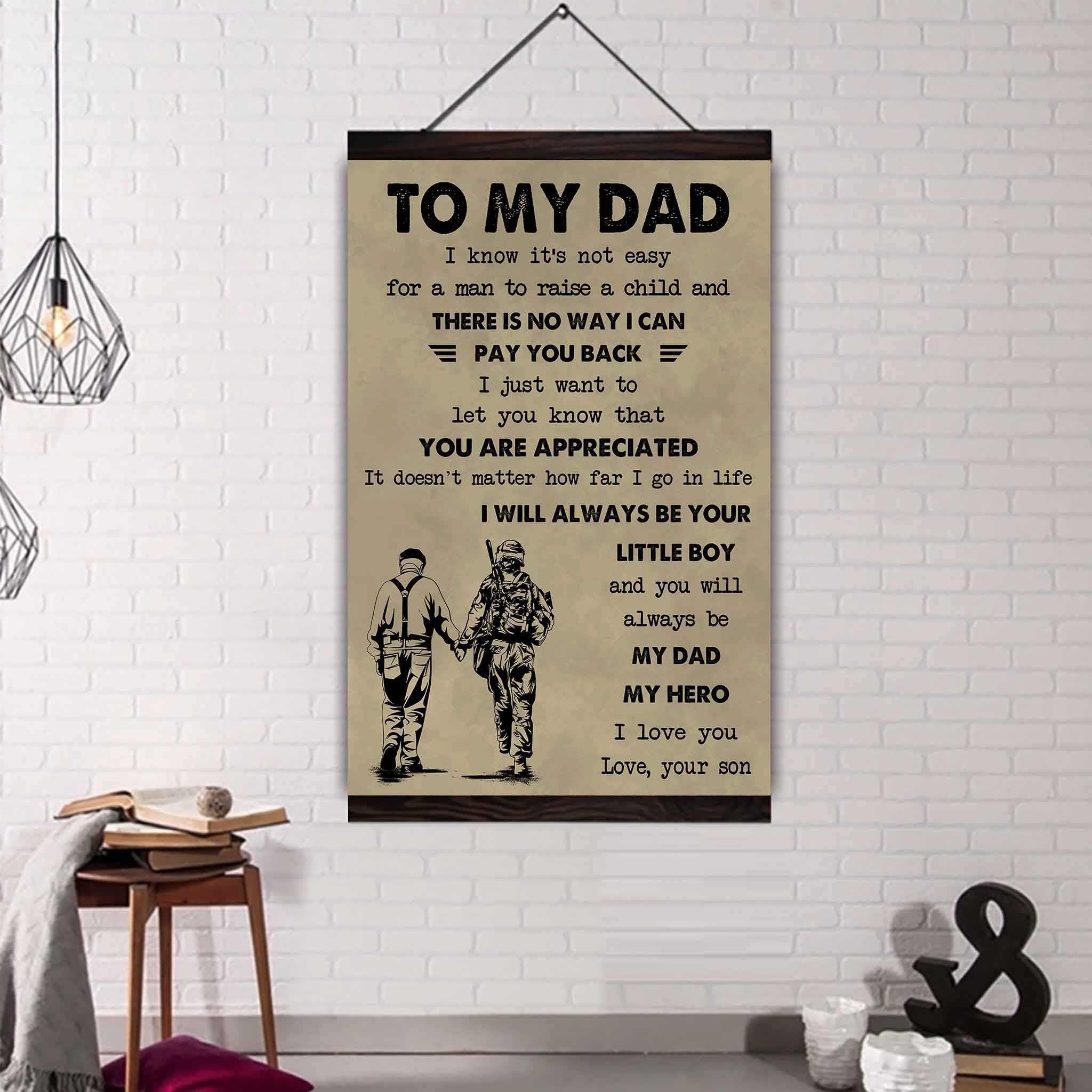 DRB The Old Dad Poster Canvas To My Dad I Know It's Not Easy To Raise A Child I Will Always Be Your Little Boy