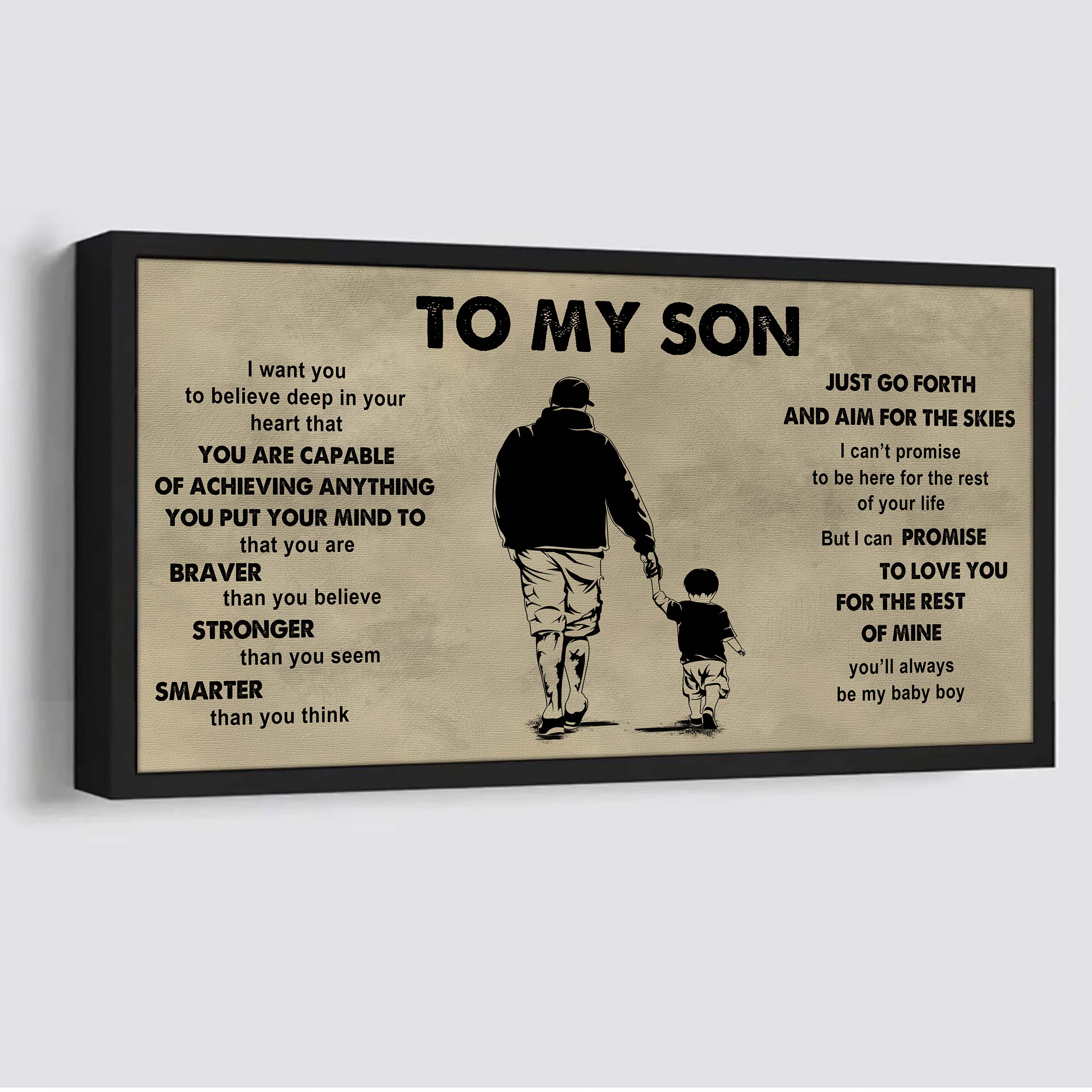 Sport - Family To My Son - That You Are Braver Than You Believe Poster Canvas Gift For Son From Father