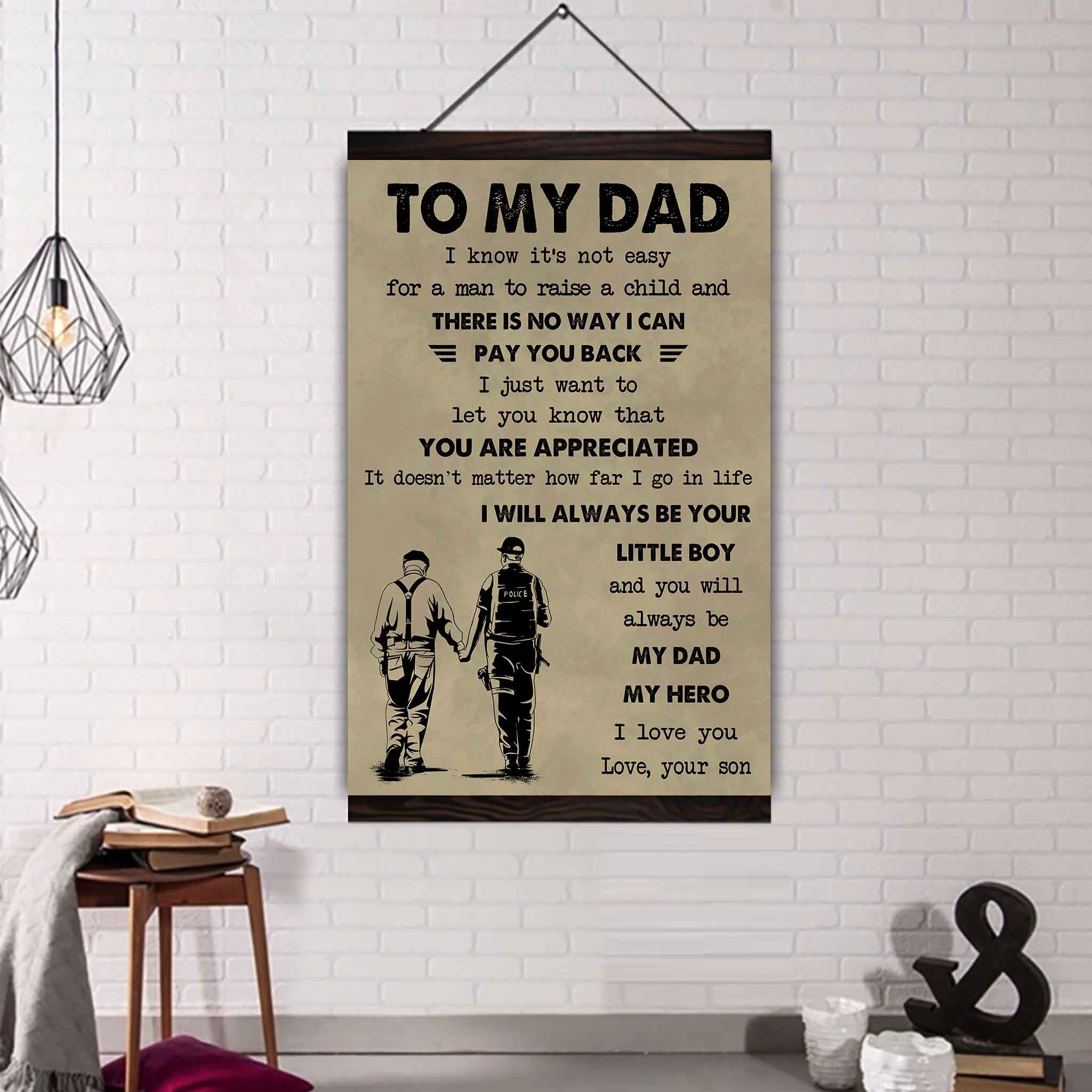 DRB The Old Dad Poster Canvas To My Dad I Know It's Not Easy To Raise A Child I Will Always Be Your Little Boy